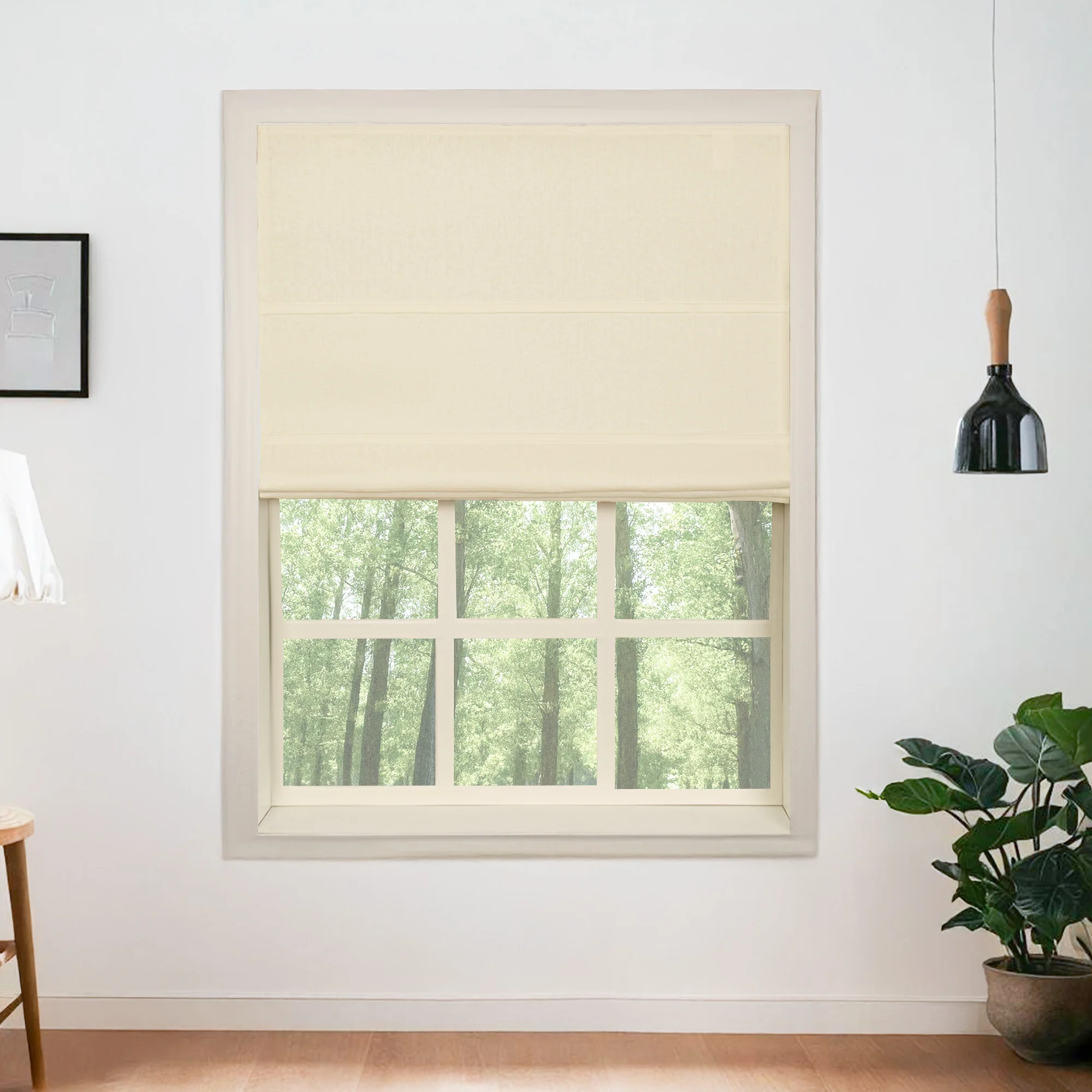 100% Belgian Flax Linen Roman Blackout Shades - Image 12