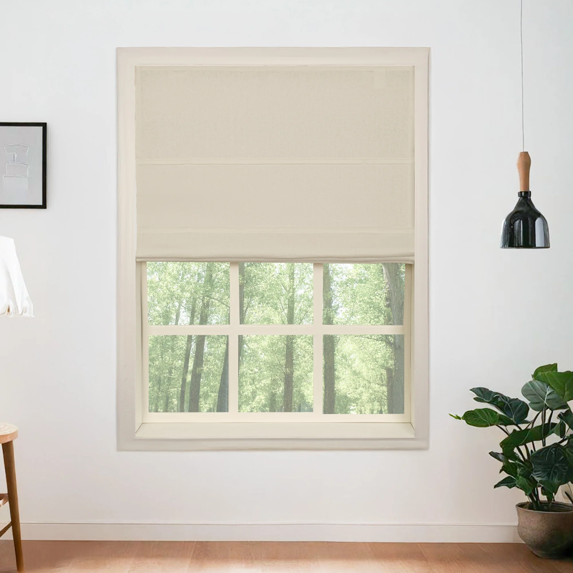 100% Belgian Flax Linen Roman Blackout Shades - Image 14