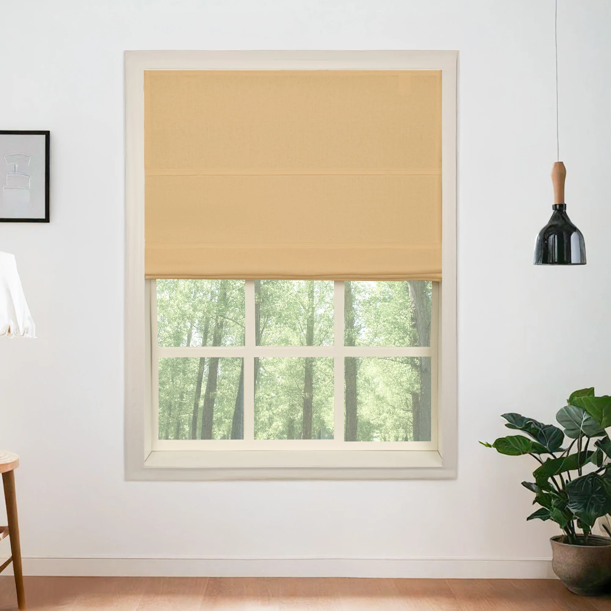100% Belgian Flax Linen Roman Blackout Shades - Image 15