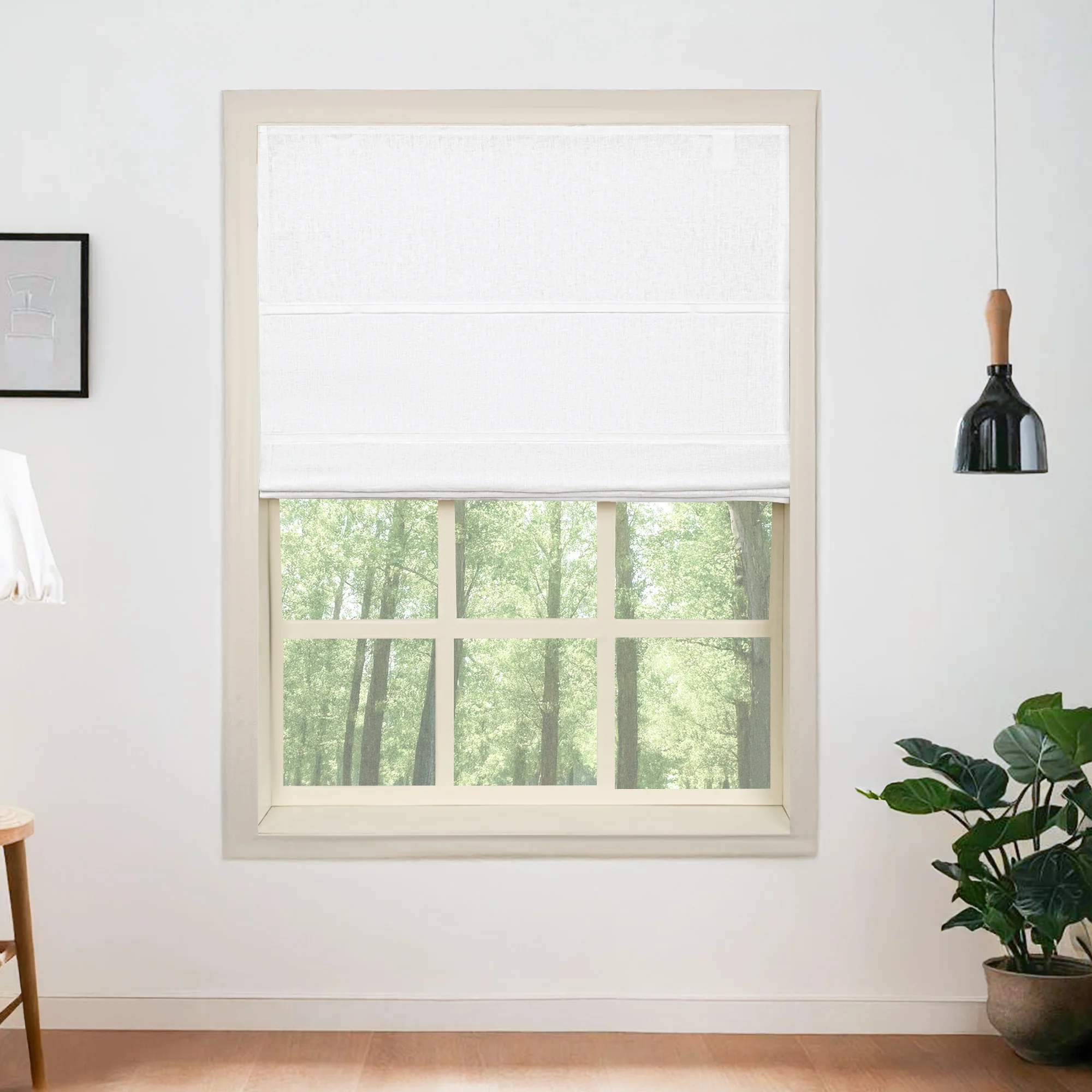 100% Belgian Flax Linen Roman Blackout Shades - Image 10
