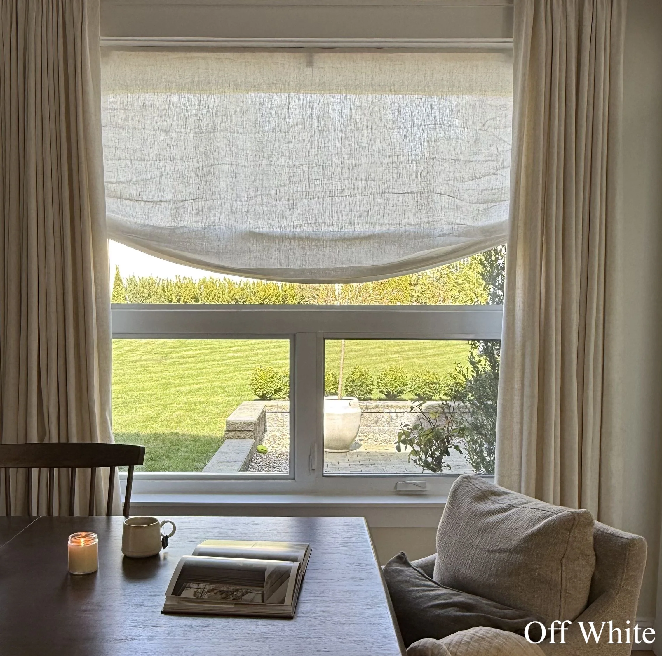100% Belgian Flax Linen Roman Shades & Blinds | Relaxed - Image 5
