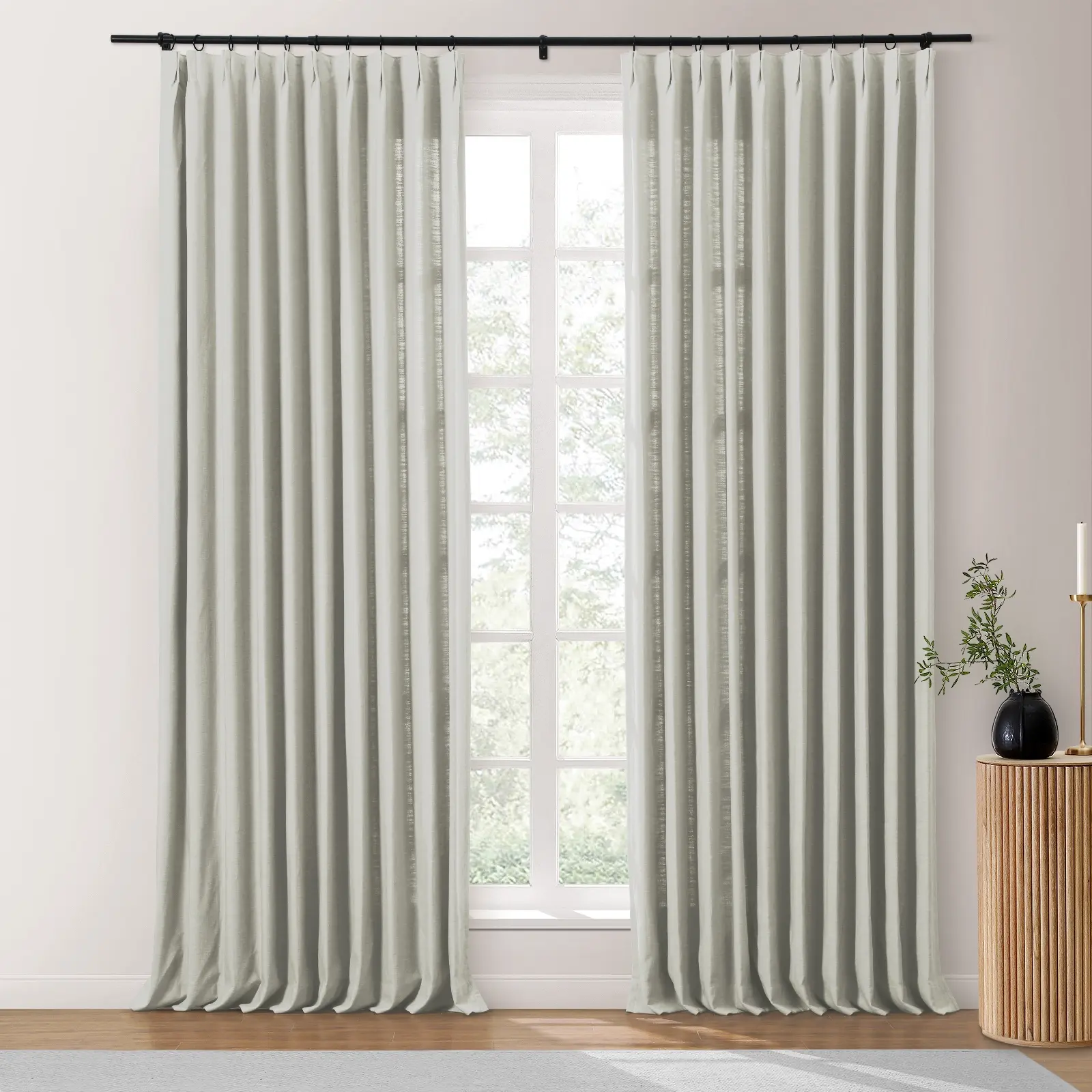 Bella Cotton Blend Curtains & Drapes Pleated - Image 21