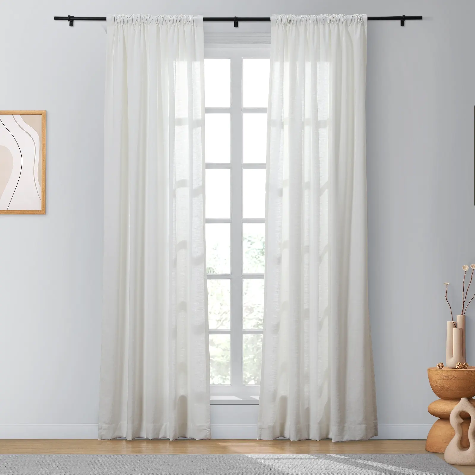 Bella Cotton Blend Curtains & Drapes Soft Top - Image 4