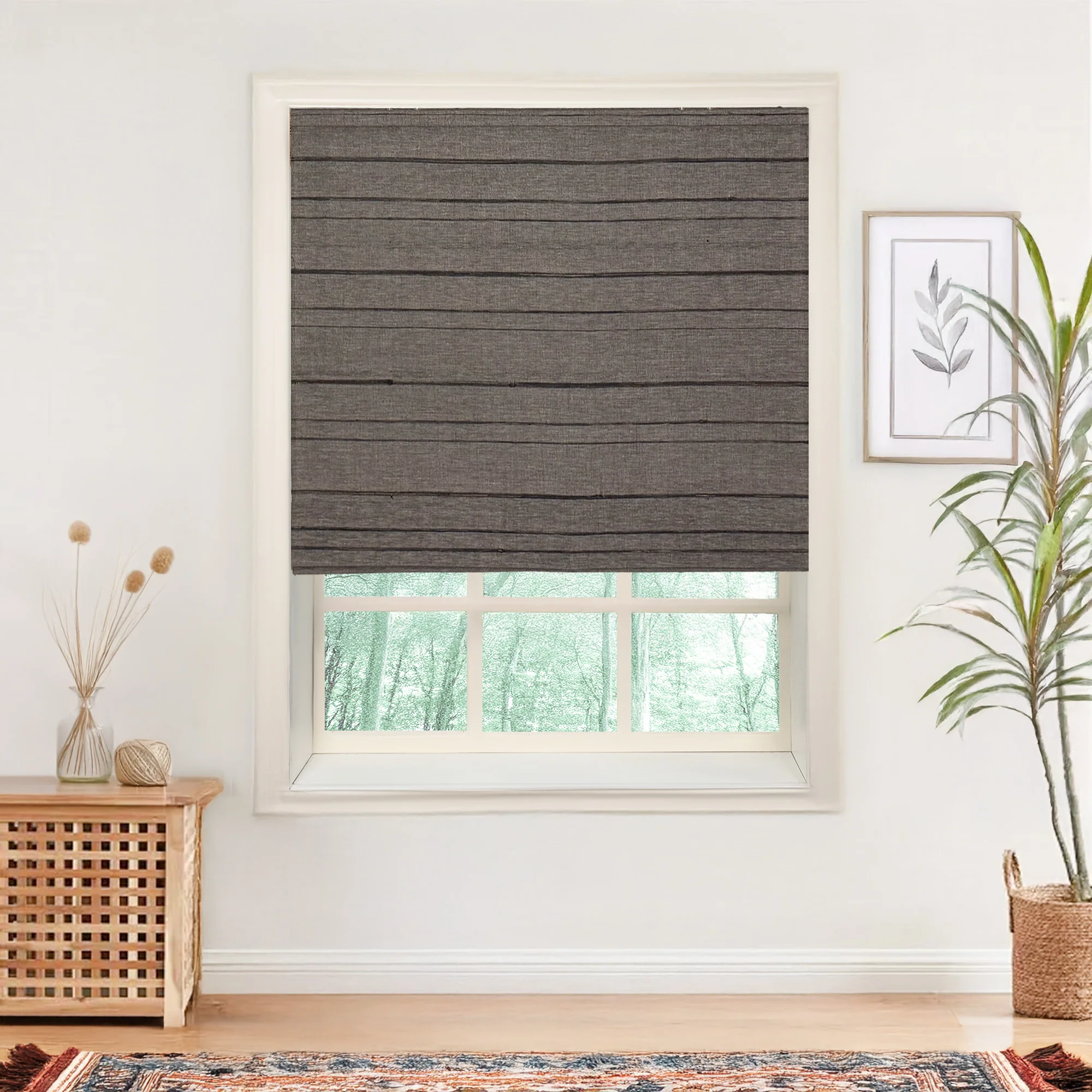 Natural Jute & Hemp Blinds & Shades | Black Gray