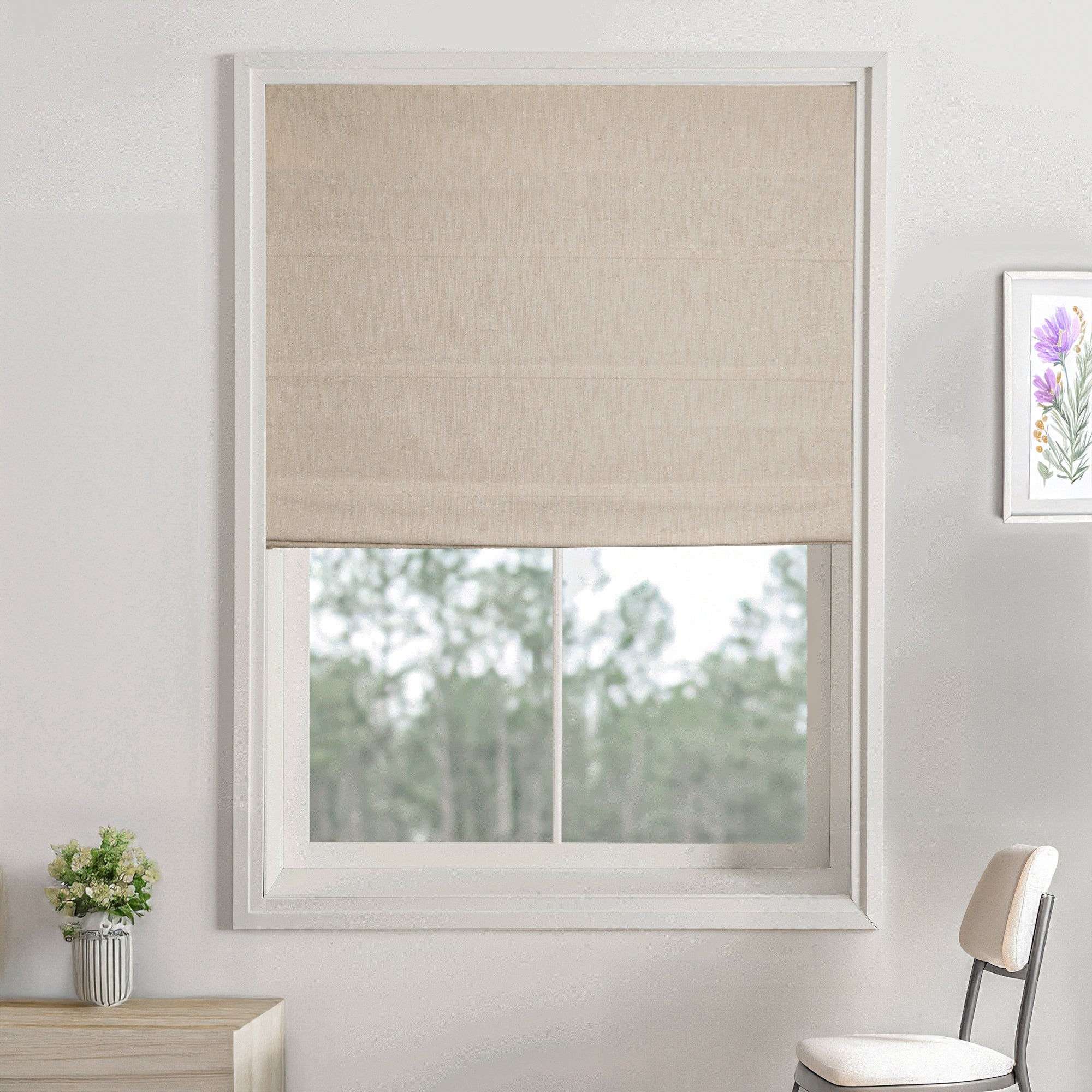 Custom Plain Fold Roman Shade & Blinds - Image 2