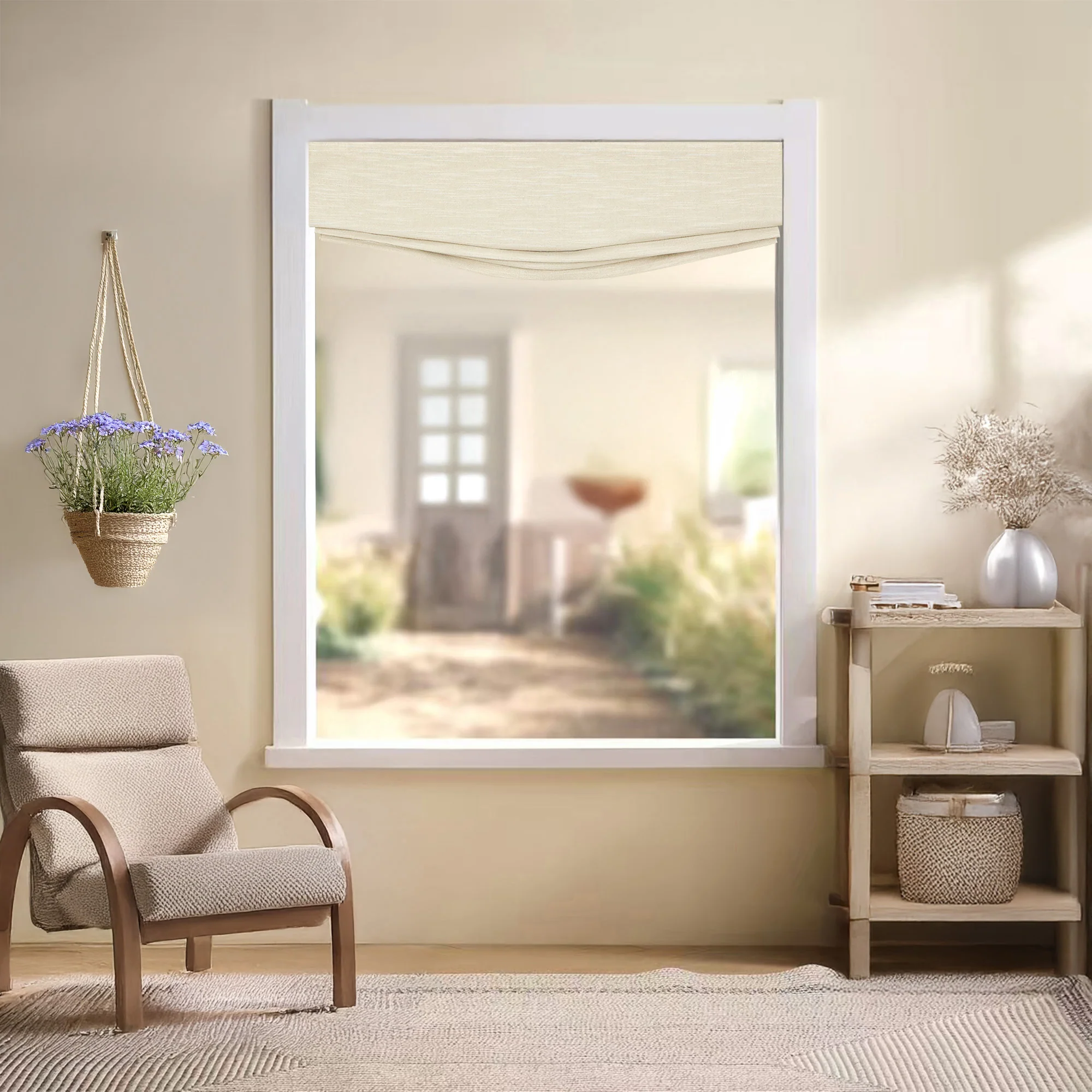 Jenna Linen Roman Shades & Blinds | Relaxed - Image 8
