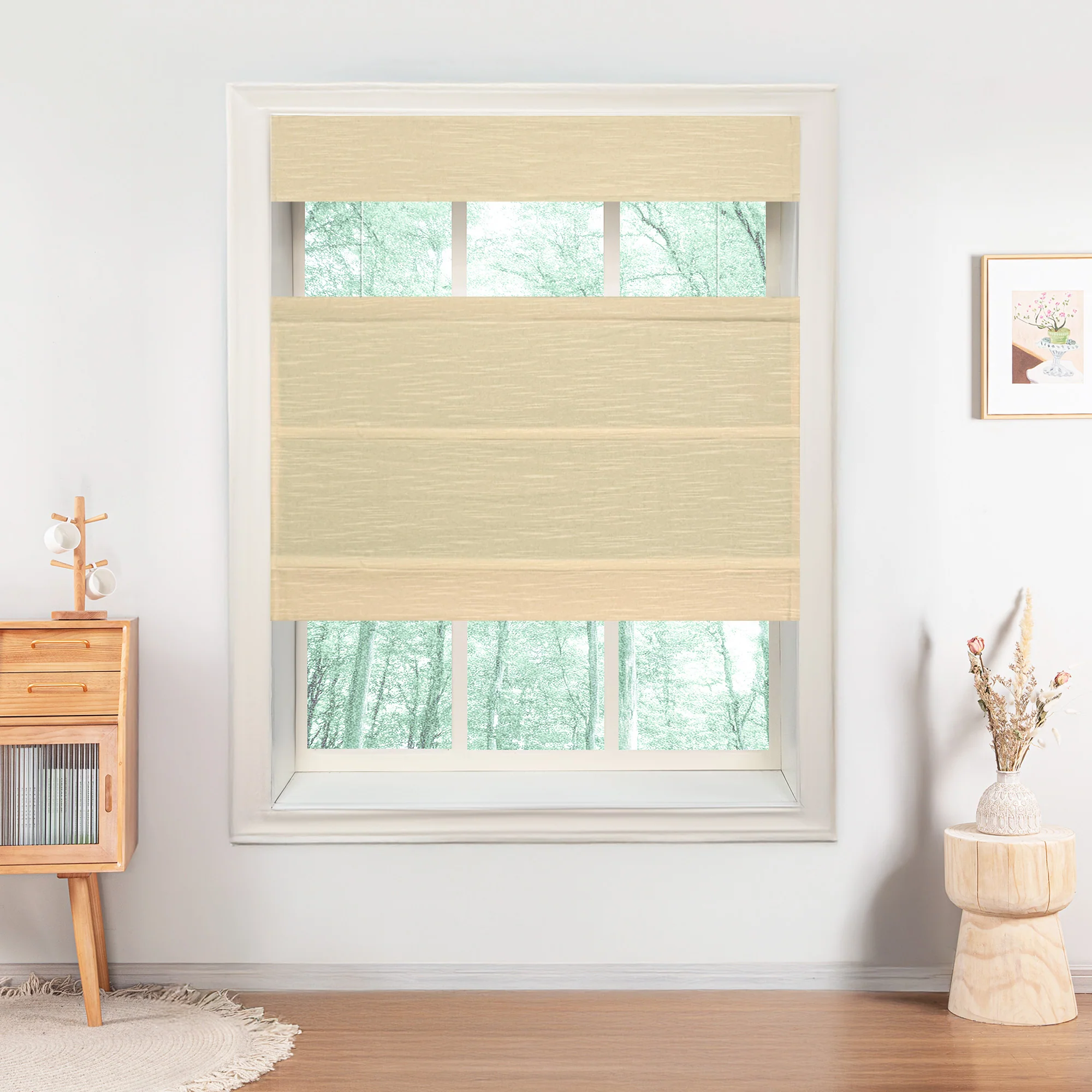 Custom Top Down Bottom Up Roman Shade & Blinds - Image 3
