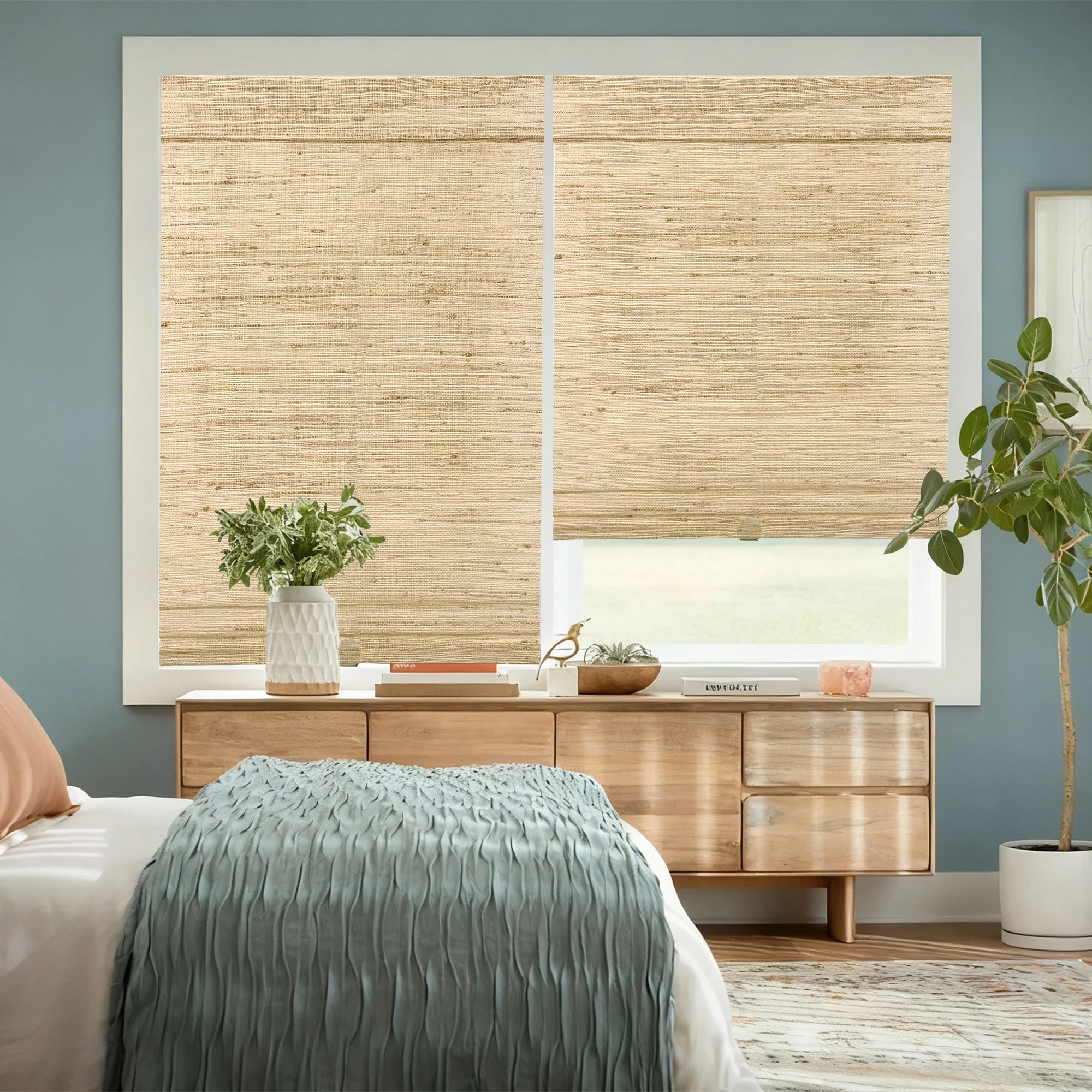 Ivy Woven Bamboo Blinds & Shades | 2 Shades on 1 Headrail - Image 2