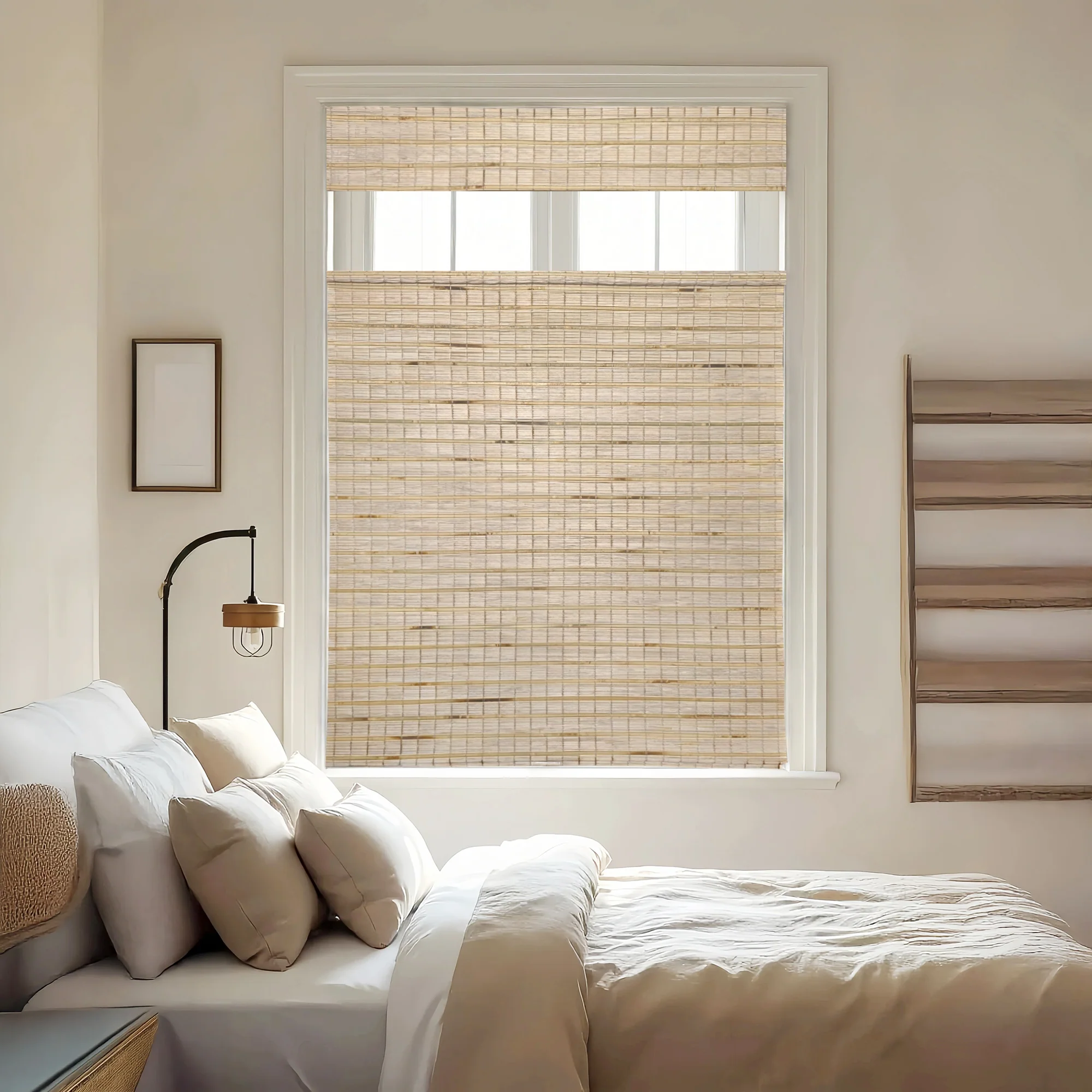 Hazel Bamboo Blinds & Shades Top Down Bottom Up | Warm Beige - Image 4