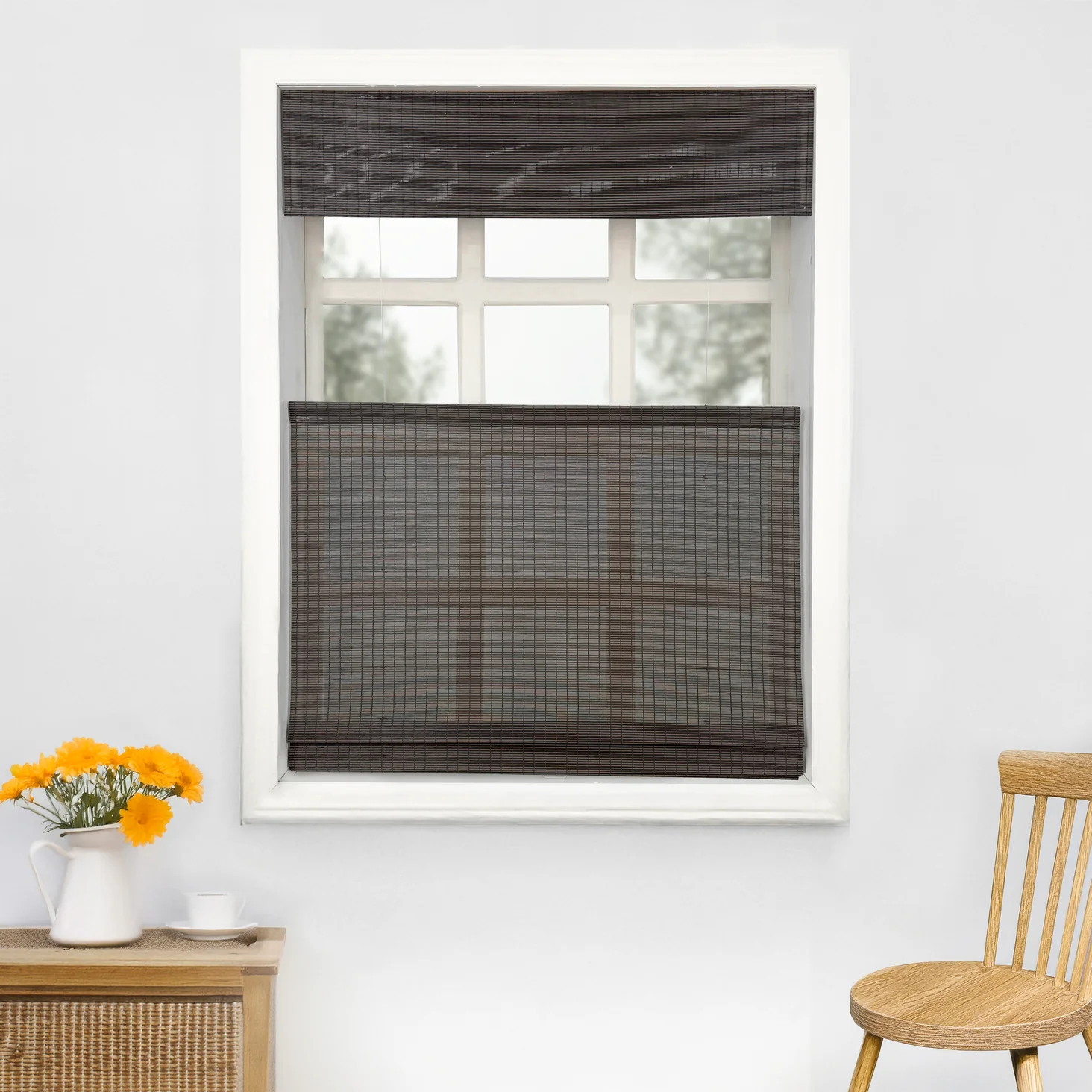 Ivy Woven Bamboo Blinds & Shades Top Down Bottom Up | Black Brown - Image 4