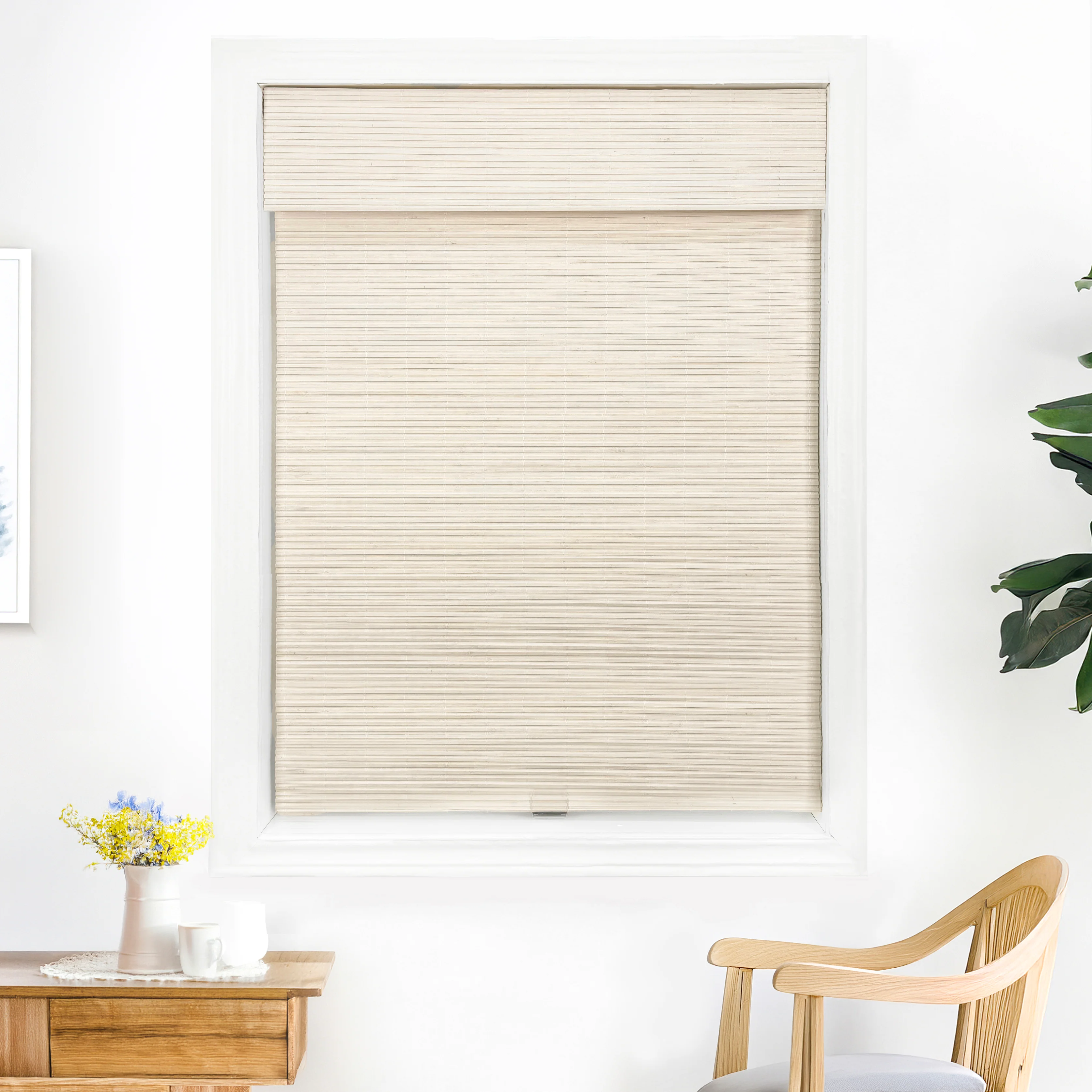 Ivy Woven Bamboo Blinds & Shades Top Down Bottom Up | Bone White - Image 5