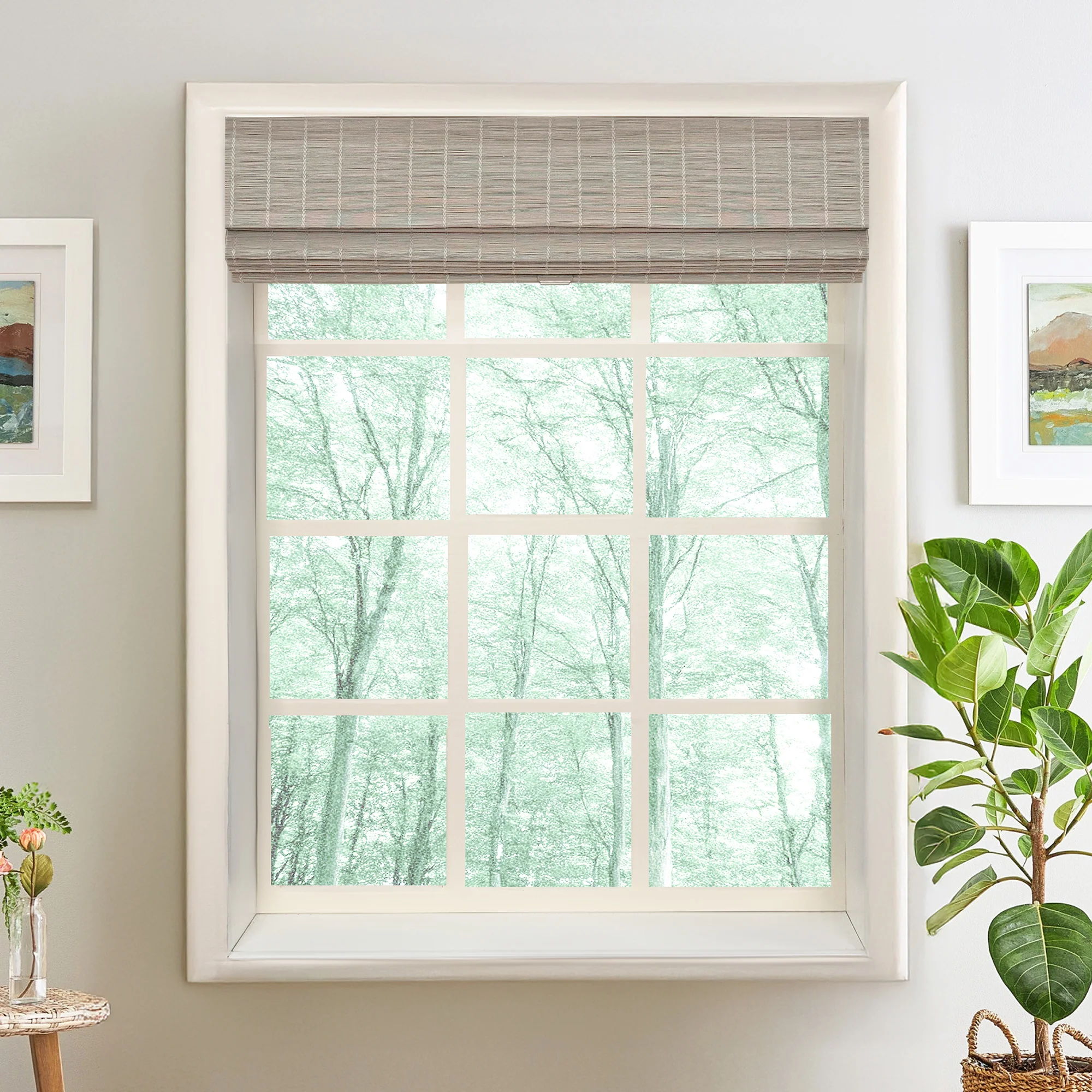 Ivy Woven Bamboo Blinds & Shades | Mist Gray - Image 4
