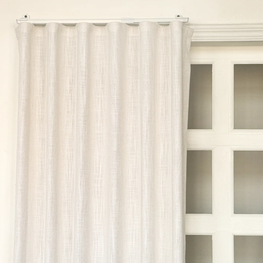 Jenna Linen Curtains & Drapes Ripple Fold with Track - Image 2