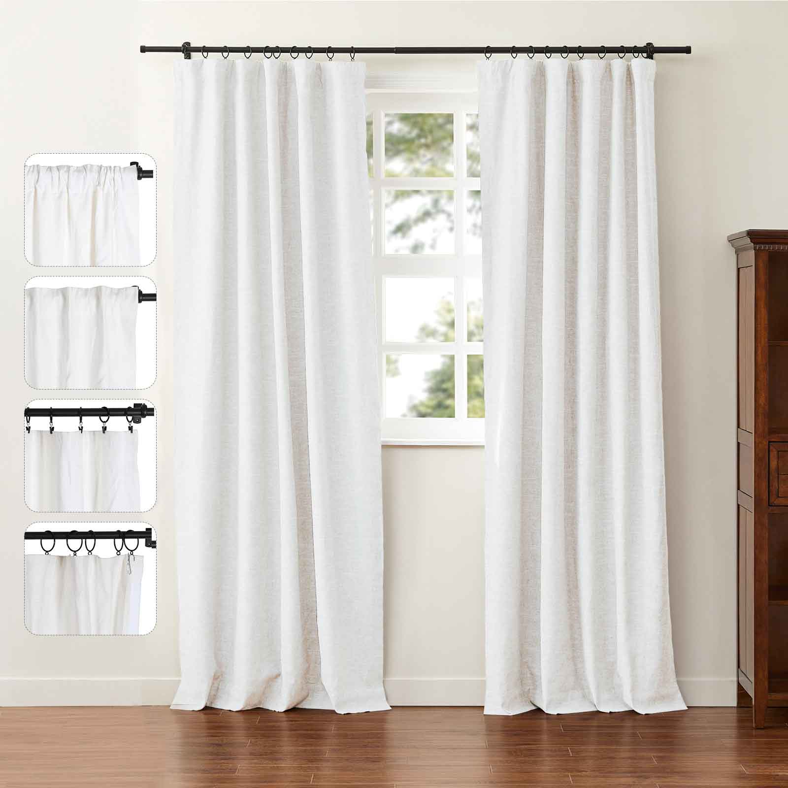 Jenna Linen Curtains & Drapes Soft Top - Image 15