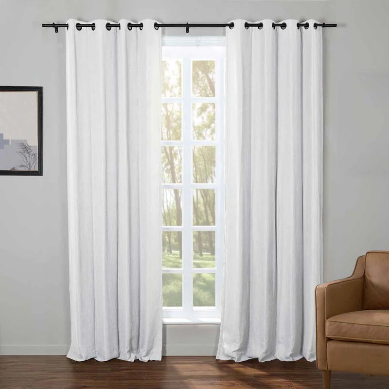 Kelly Faux Linen Curtains & Drapes Grommet - Image 6