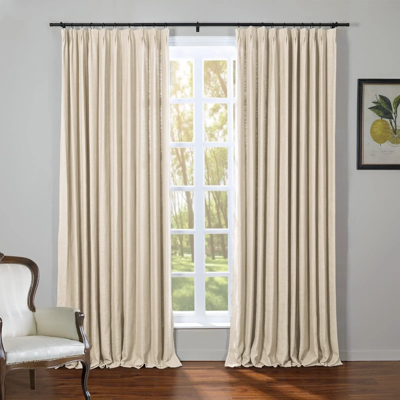 Kelly Flax Linen Curtains & Drapes Pleated - Image 23