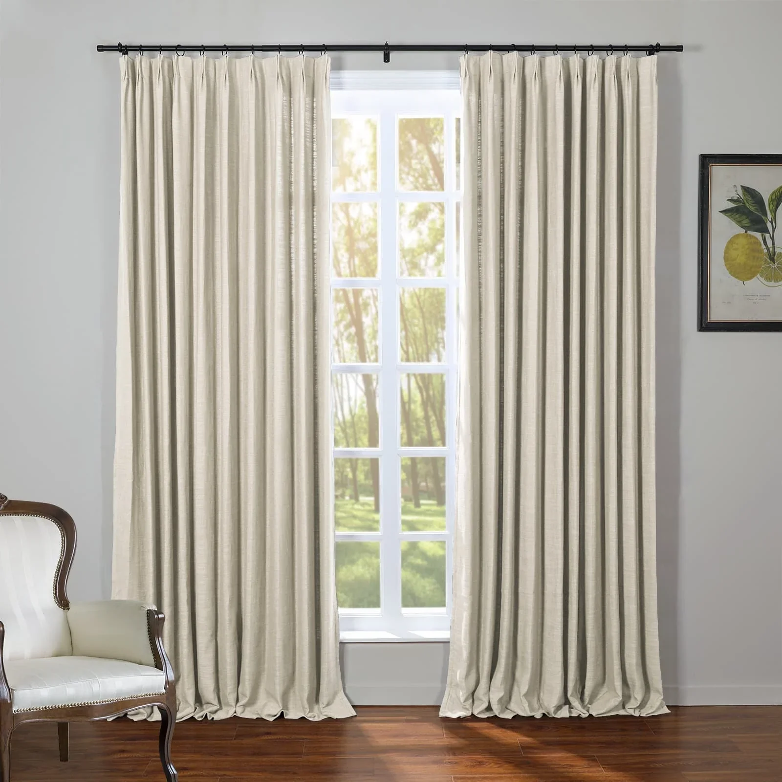 Kelly Flax Linen Curtains & Drapes Pleated - Image 24