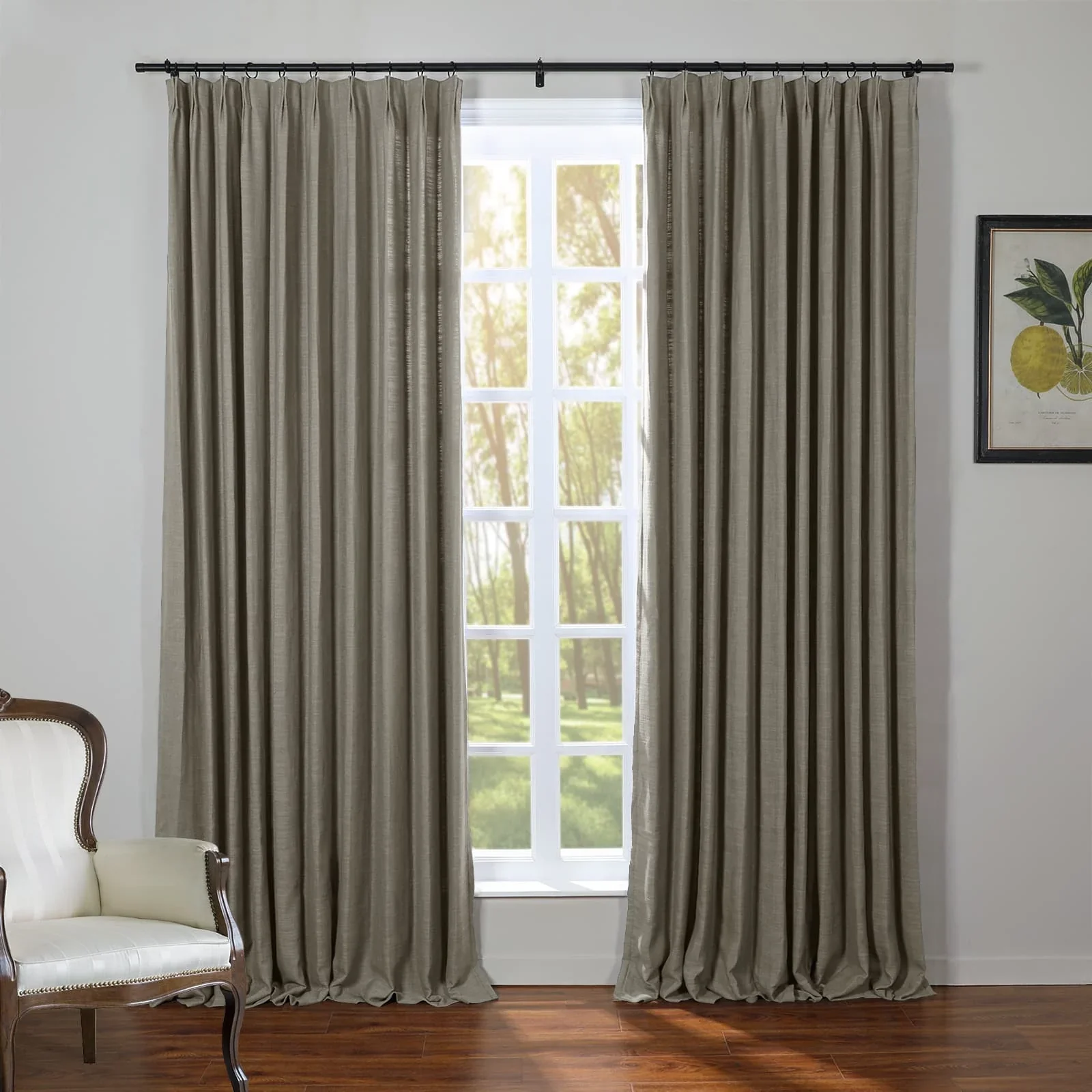 Kelly Flax Linen Curtains & Drapes Pleated - Image 26