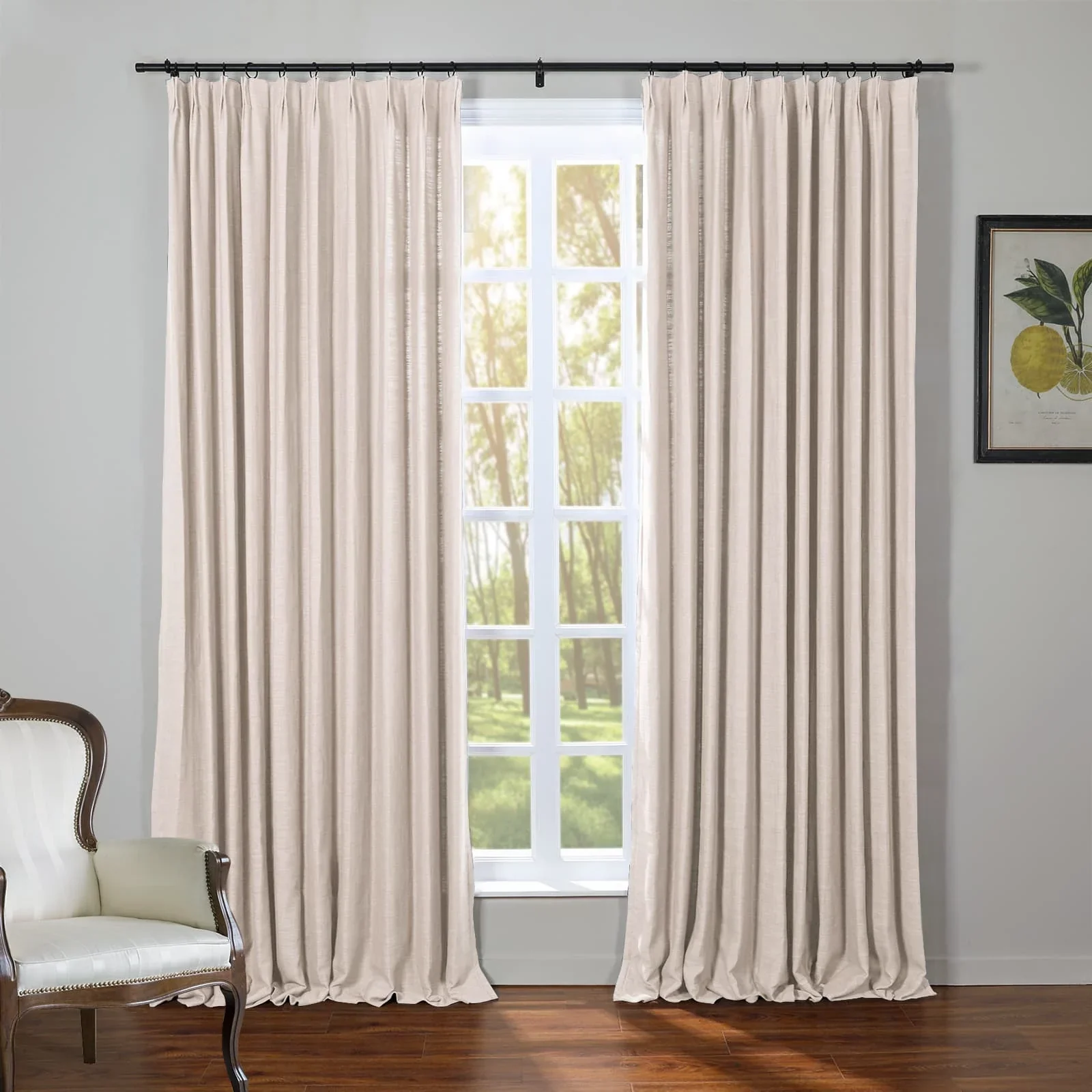 Kelly Flax Linen Curtains & Drapes Pleated - Image 29