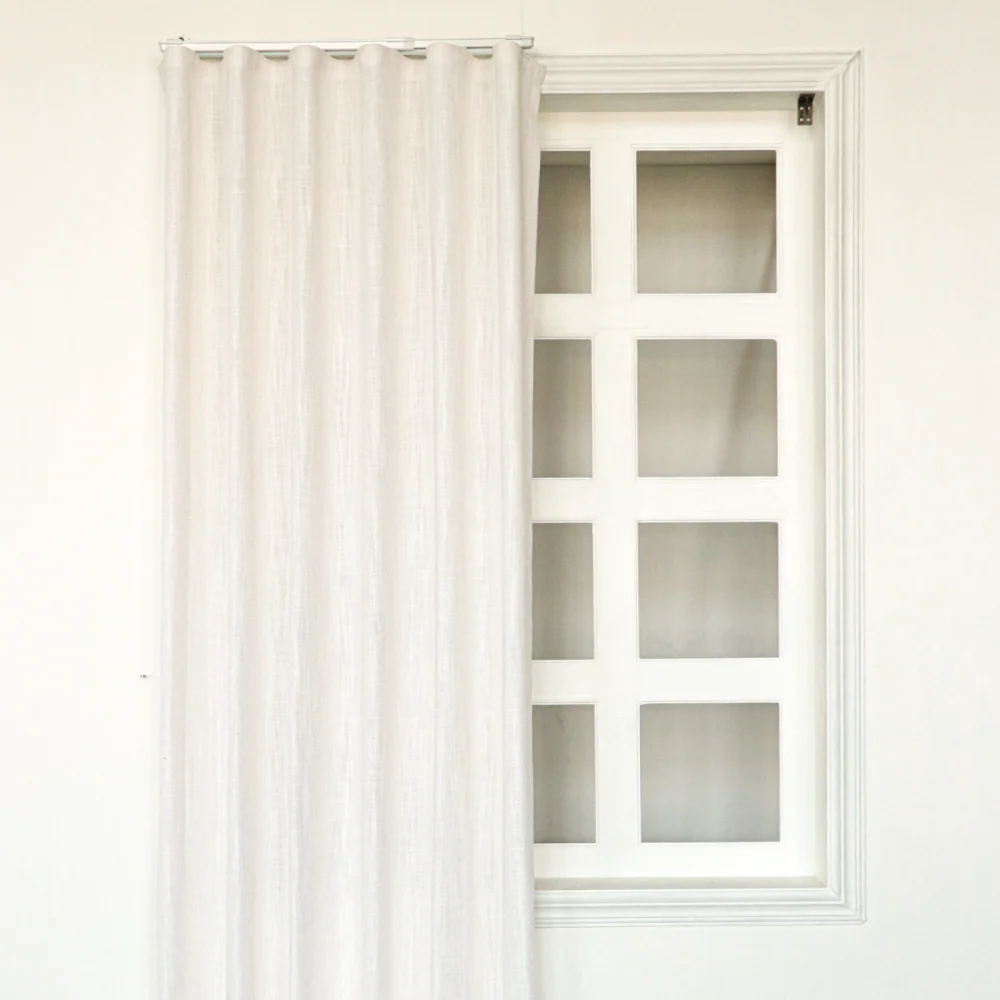 Kelly Linen Flax Curtains & Drapes Ripple Fold with Track