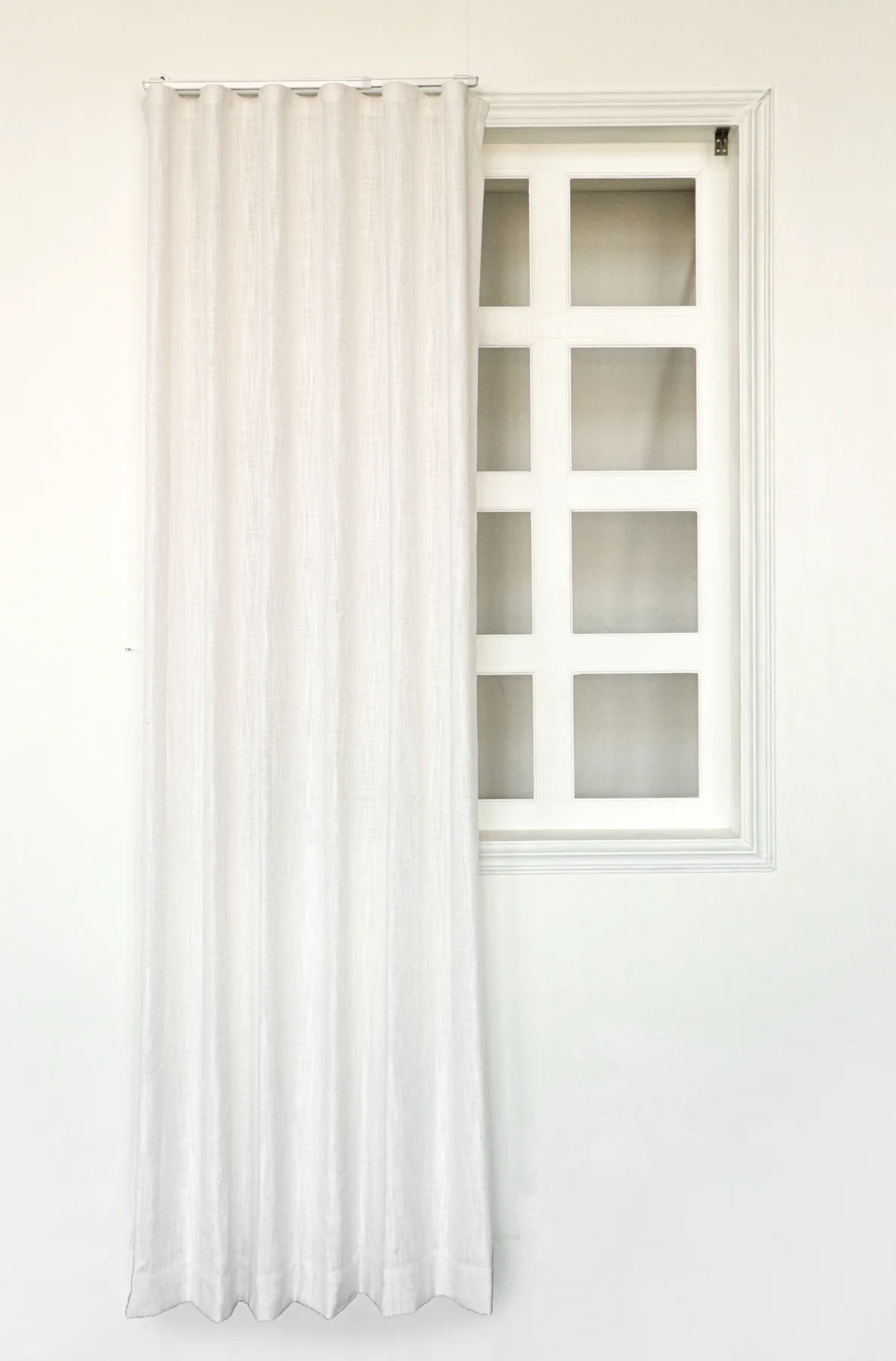 Kelly Linen Flax Curtains & Drapes Ripple Fold with Track - Image 3