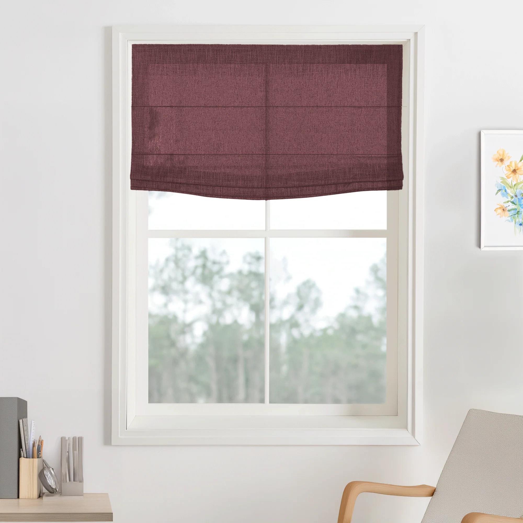 Kelly Linen Roman Shades & Blinds | Flat Fold - Image 15