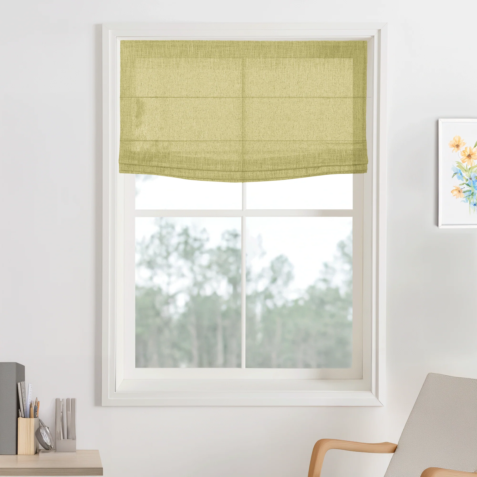 Kelly Linen Roman Shades & Blinds | Flat Fold - Image 19