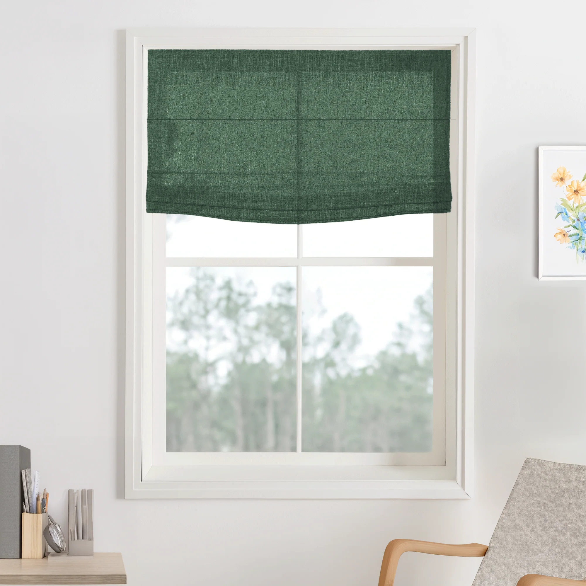 Kelly Linen Roman Shades & Blinds | Flat Fold - Image 23