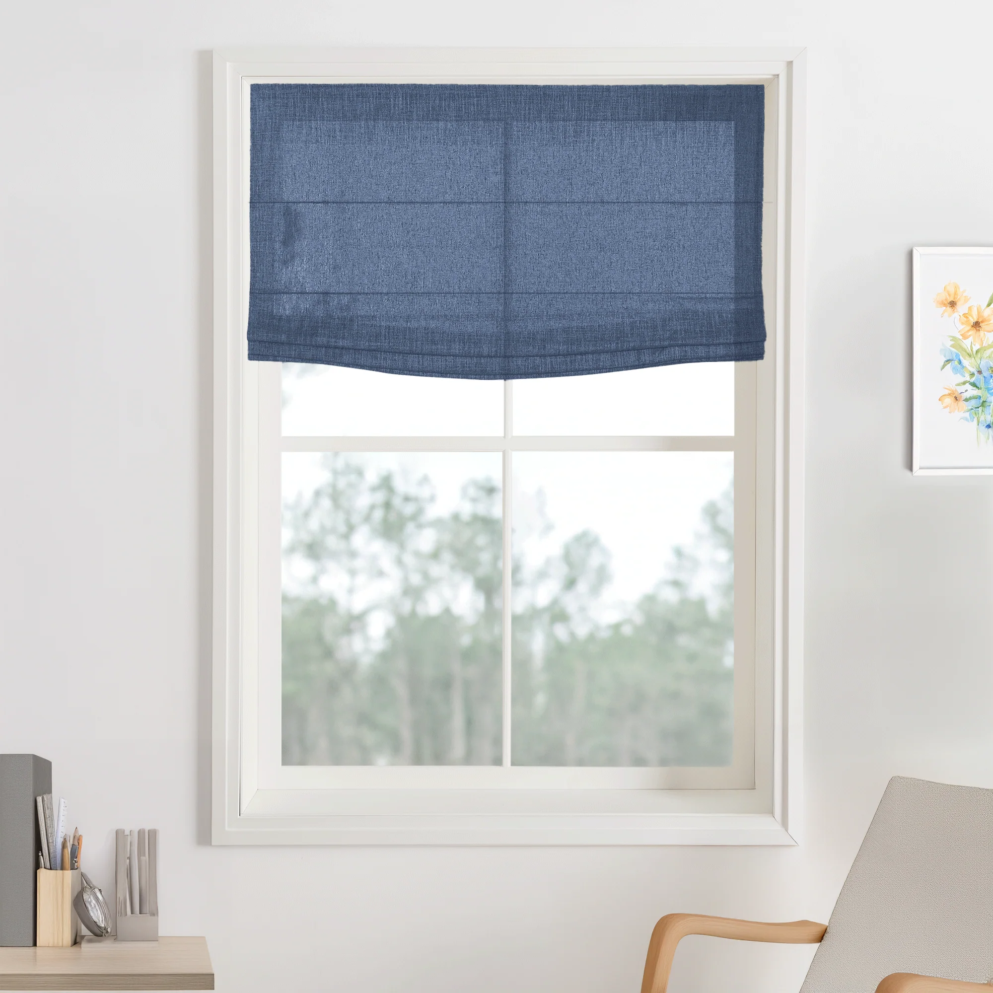 Kelly Linen Roman Shades & Blinds | Flat Fold - Image 25