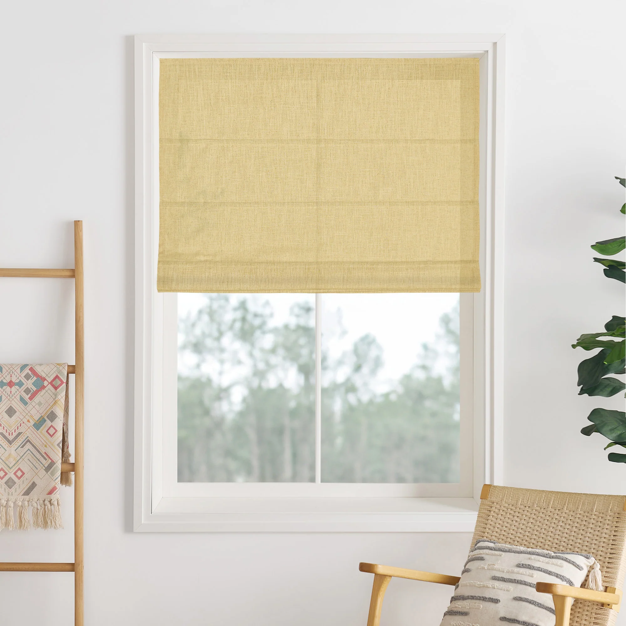 Lily Linen Roman Shades & Blinds | 3 Shades on 1 Headrail - Image 9