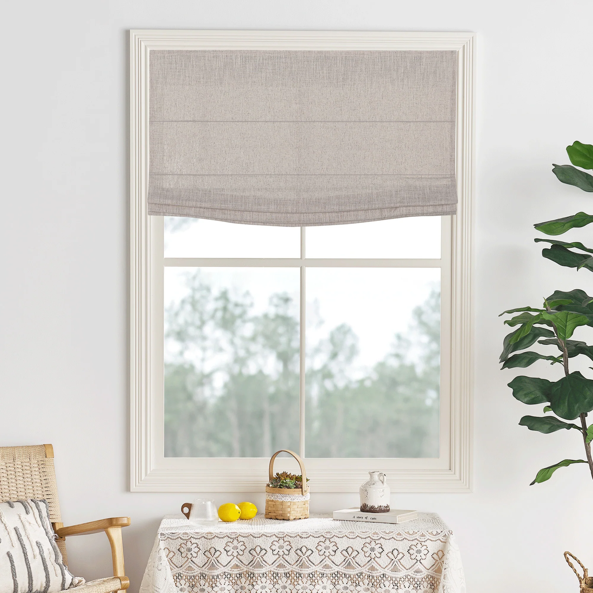 Lily Linen Roman Shades & Blinds | Flat Fold - Image 17