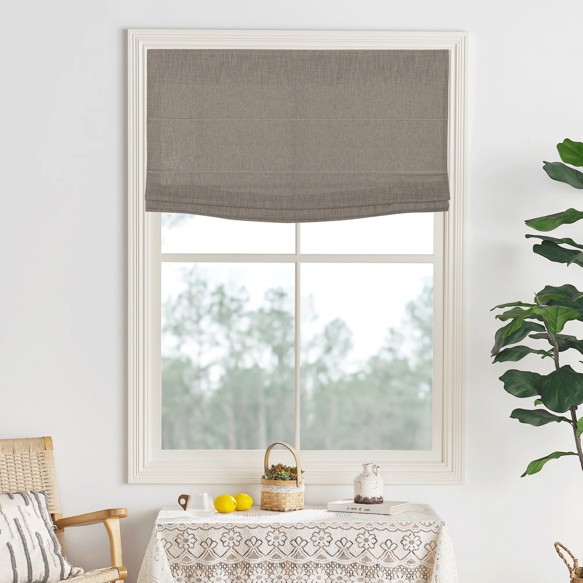 Lily Linen Roman Shades & Blinds | Flat Fold - Image 18