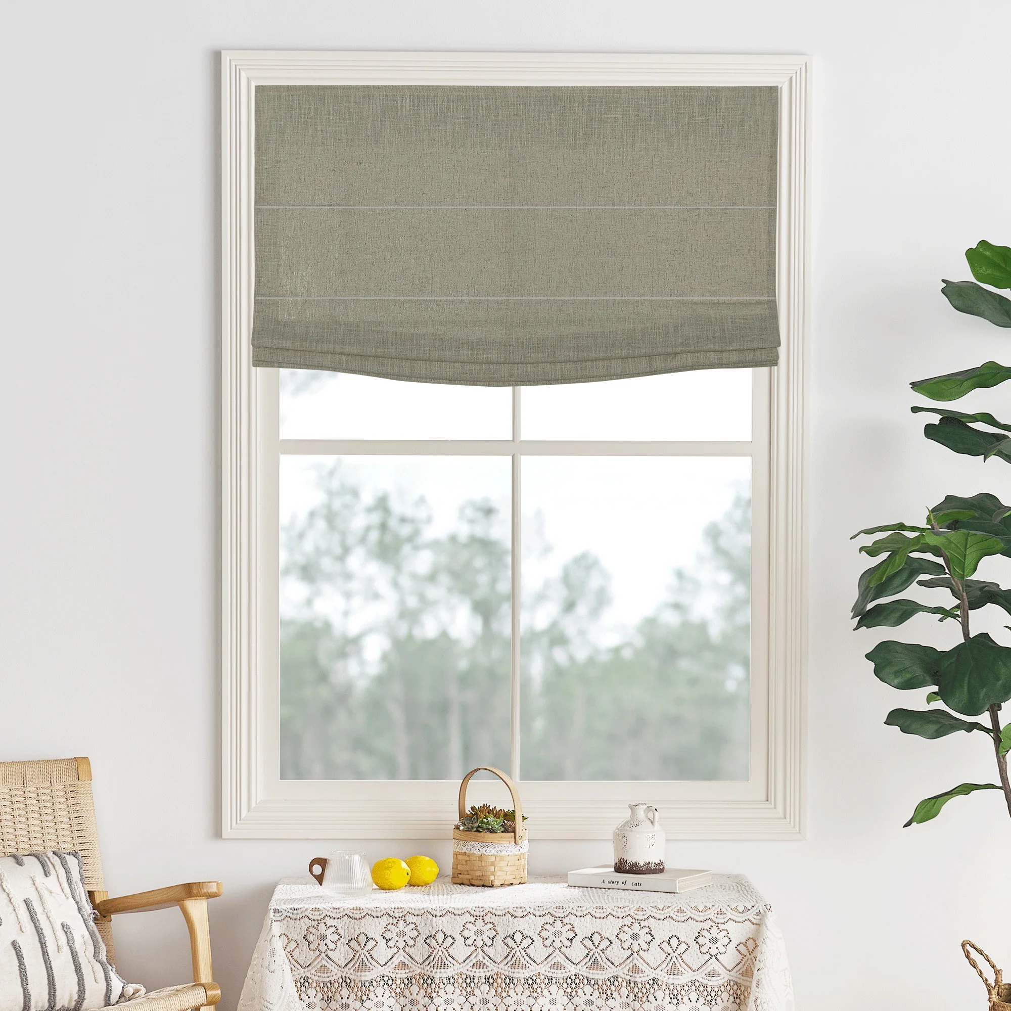 Lily Linen Roman Shades & Blinds | Flat Fold - Image 19