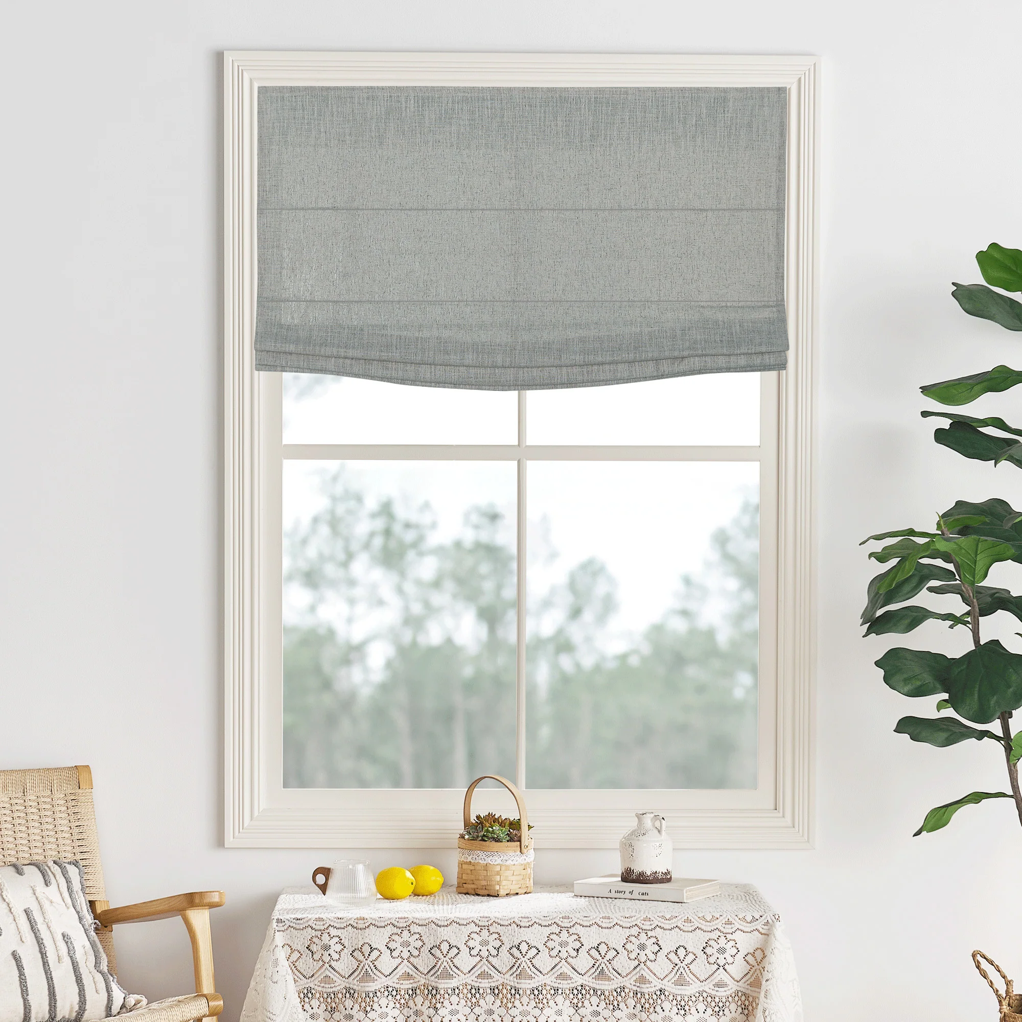 Lily Linen Roman Shades & Blinds | Flat Fold - Image 22