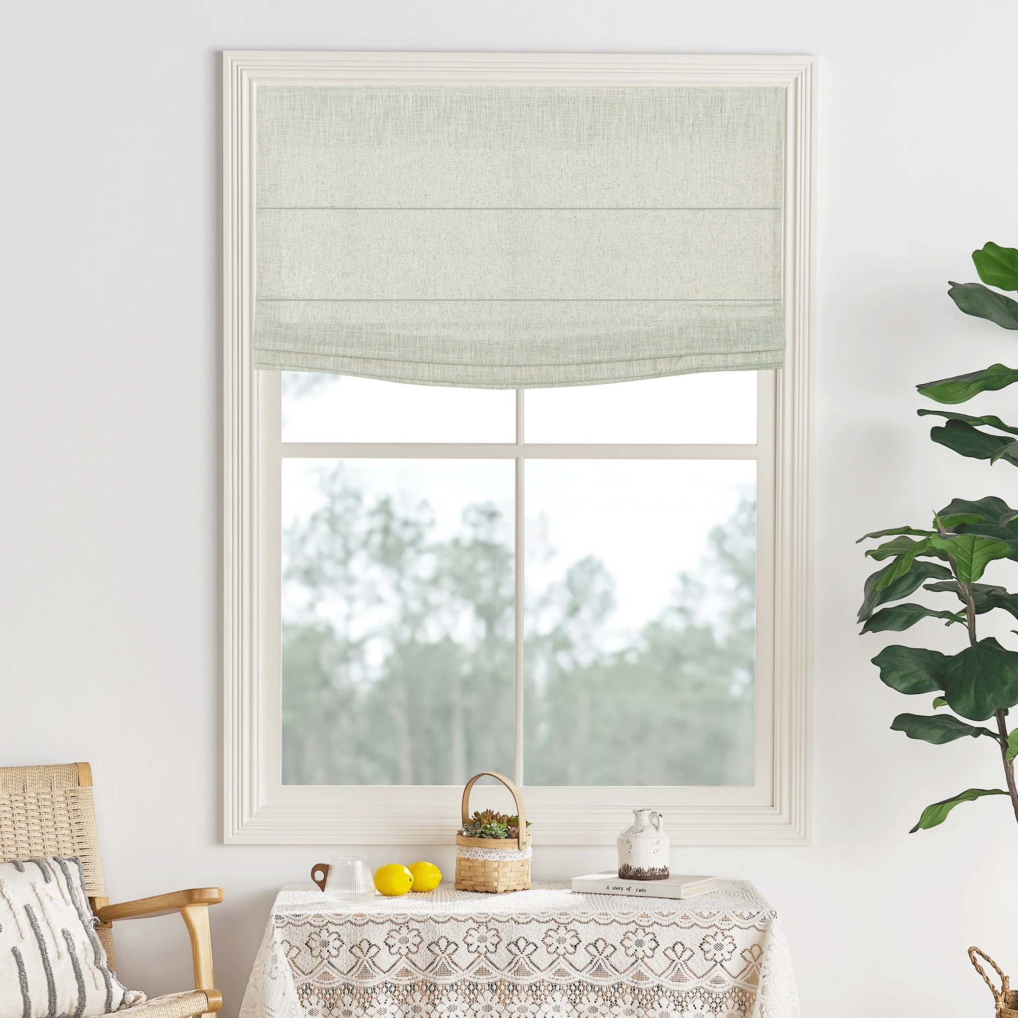 Lily Linen Roman Shades & Blinds | Flat Fold - Image 23