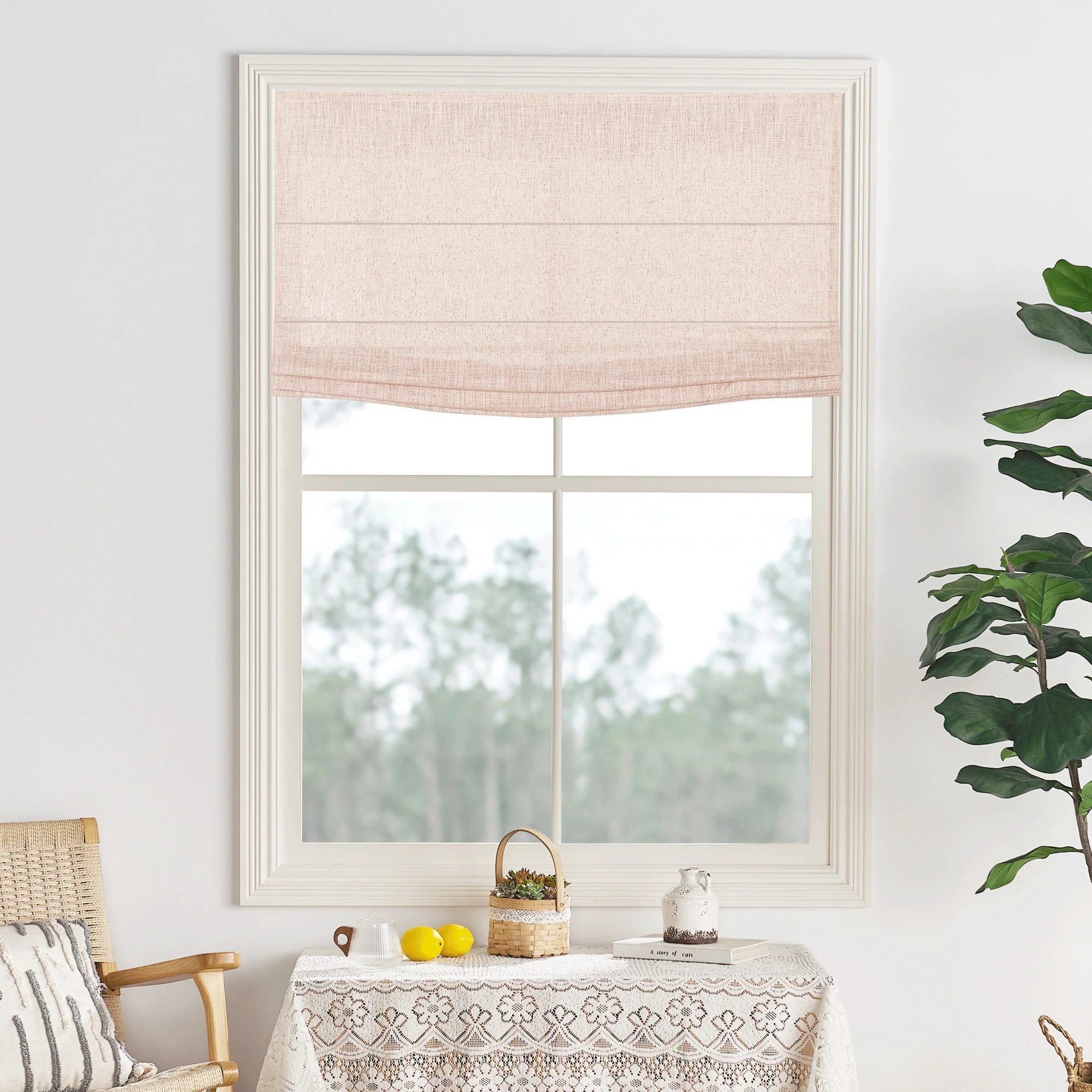 Lily Linen Roman Shades & Blinds | Flat Fold - Image 24