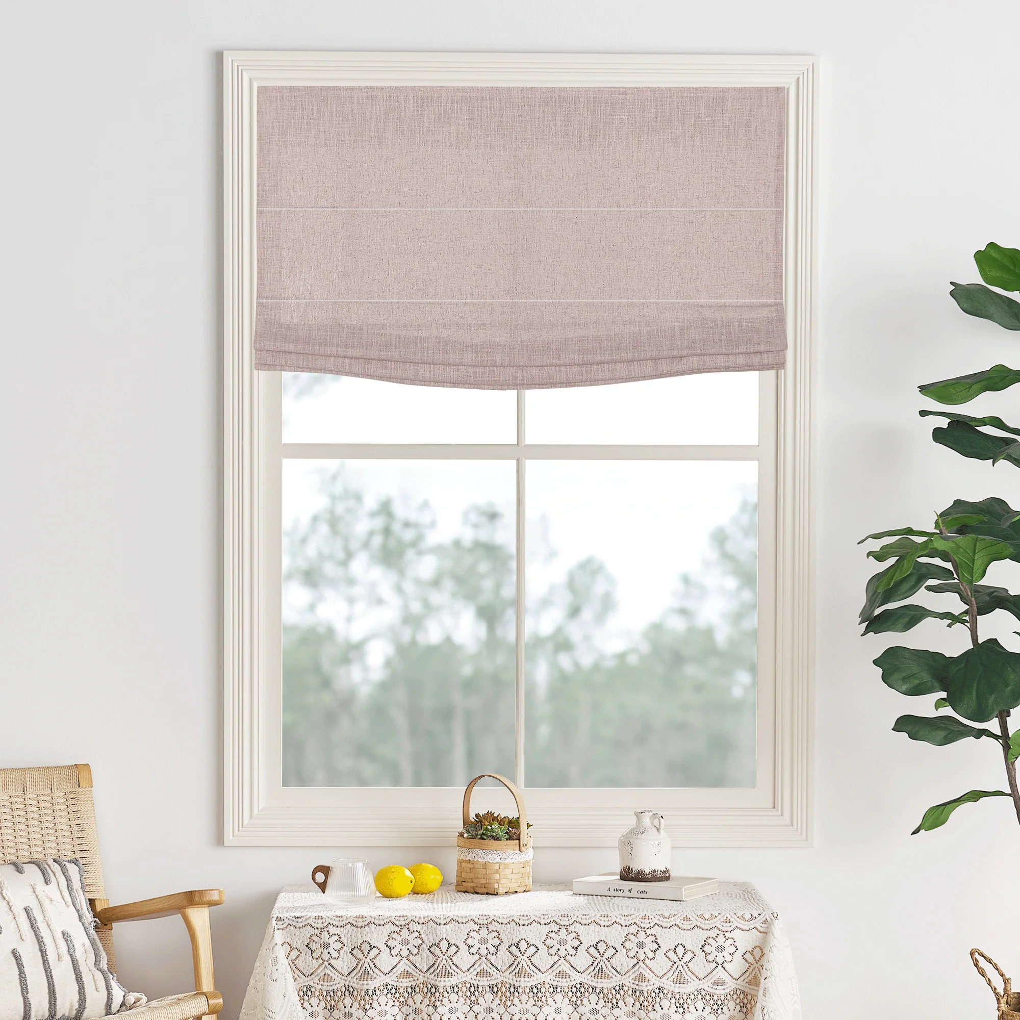 Lily Linen Roman Shades & Blinds | Flat Fold - Image 25