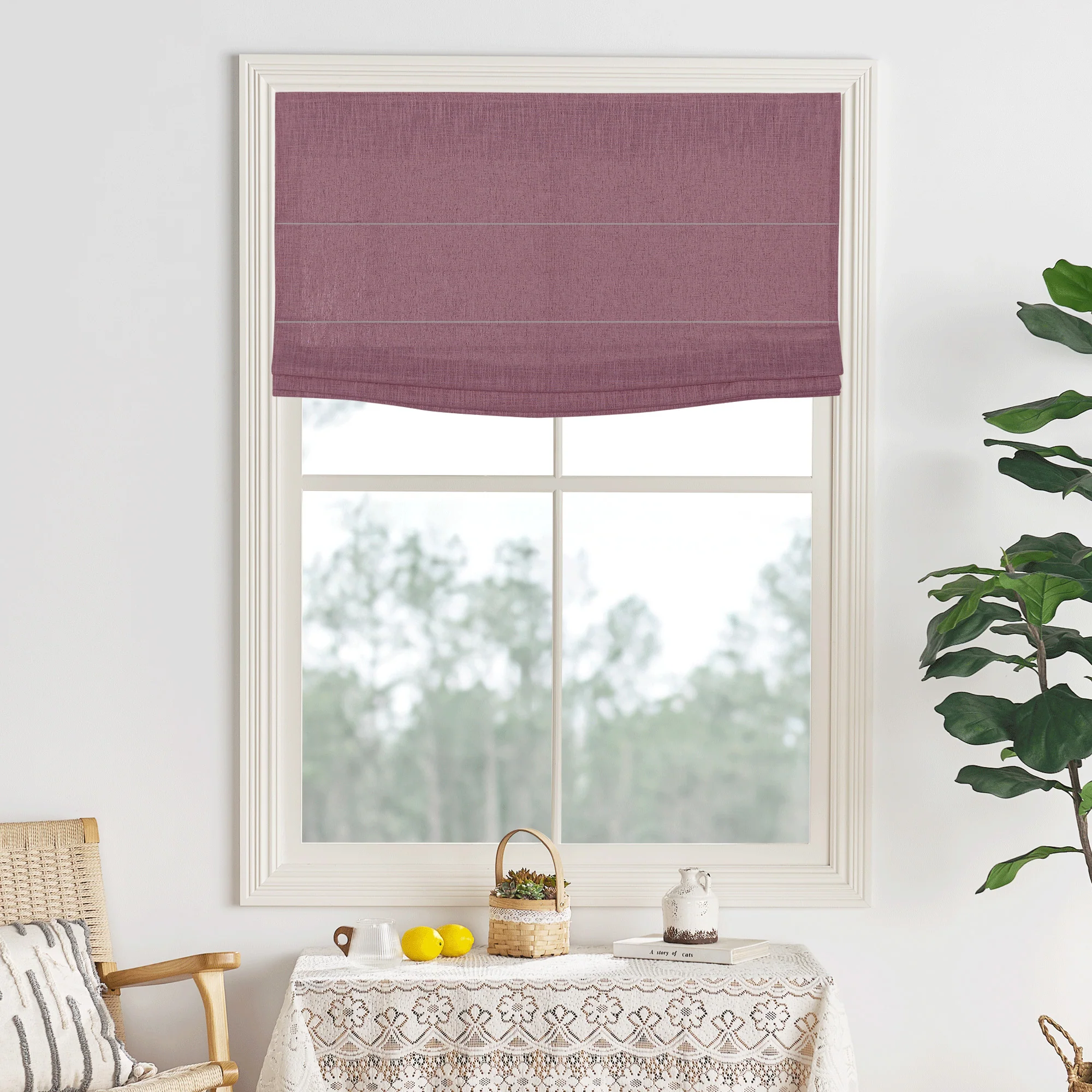 Lily Linen Roman Shades & Blinds | Flat Fold - Image 26