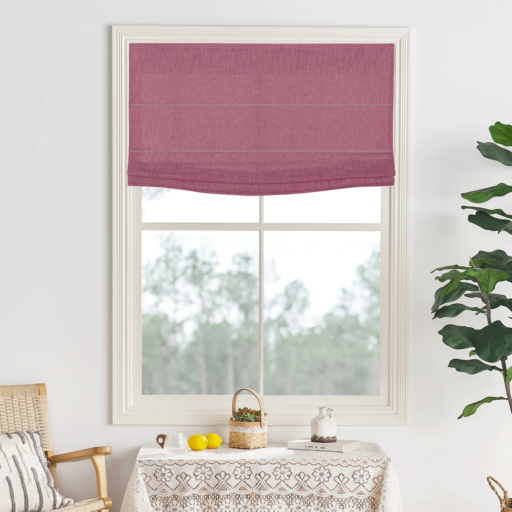 Lily Linen Roman Shades & Blinds | Flat Fold - Image 27