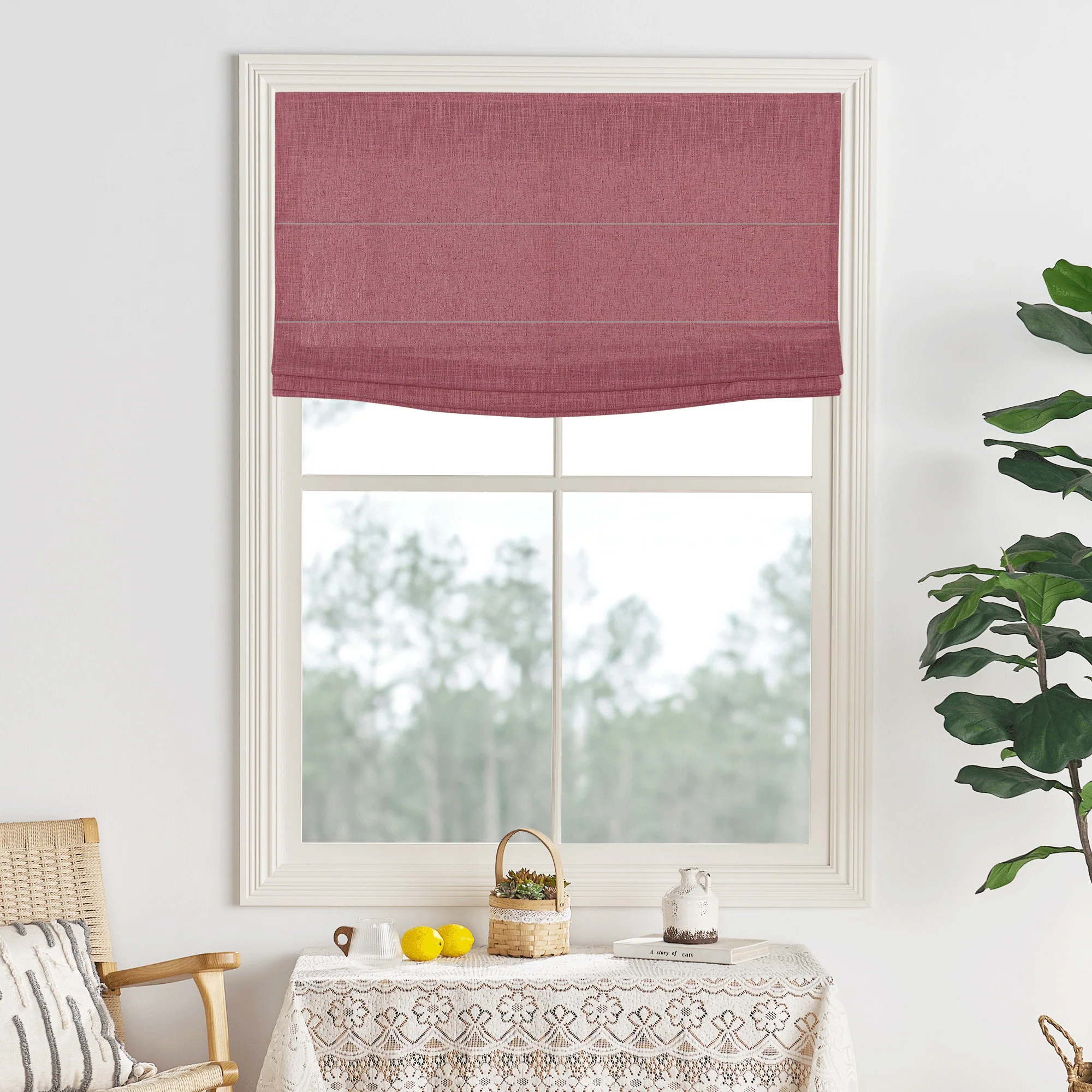 Lily Linen Roman Shades & Blinds | Flat Fold - Image 28