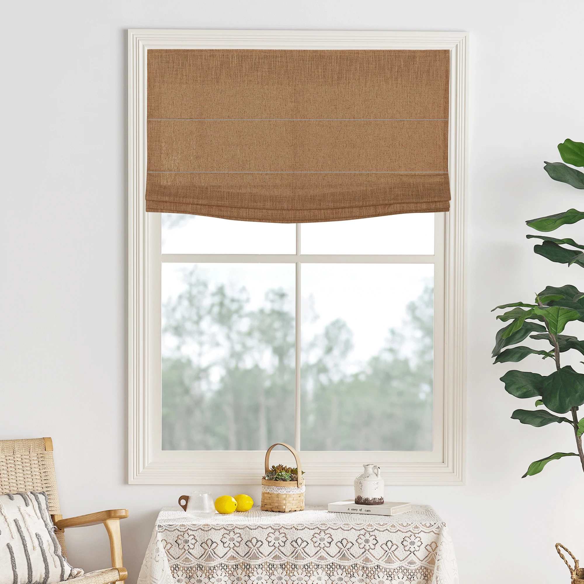 Lily Linen Roman Shades & Blinds | Flat Fold - Image 31