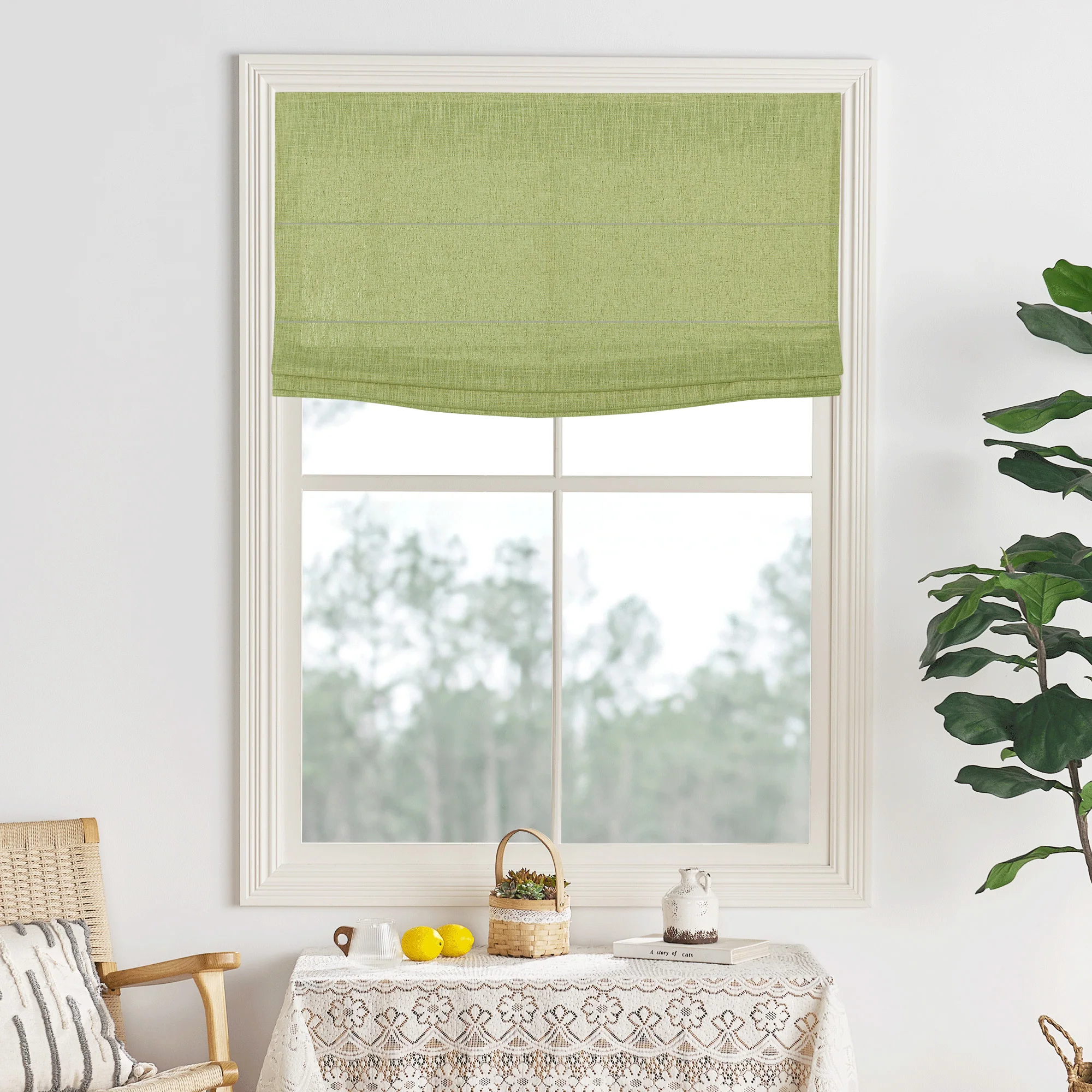 Lily Linen Roman Shades & Blinds | Flat Fold - Image 35