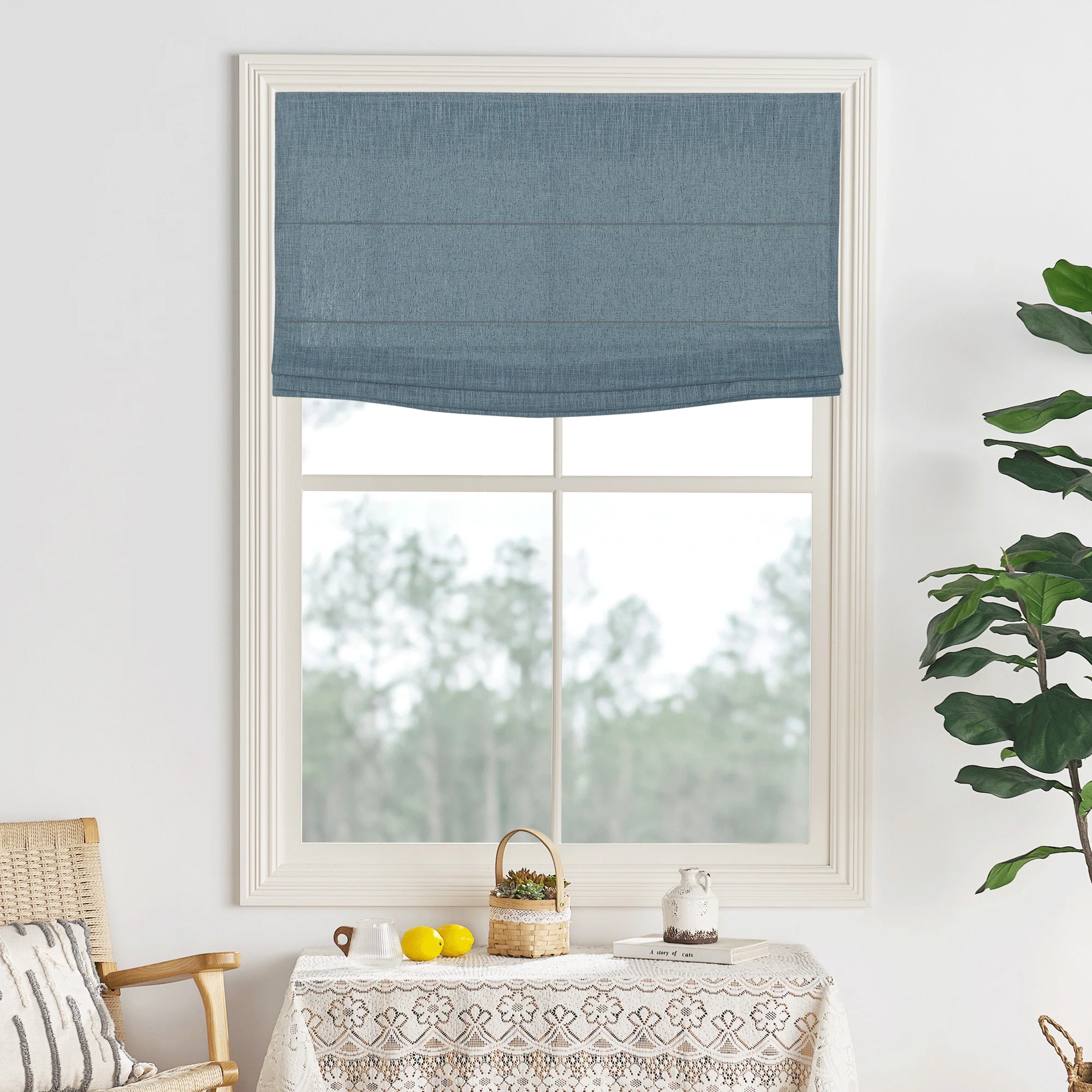 Lily Linen Roman Shades & Blinds | Flat Fold - Image 40