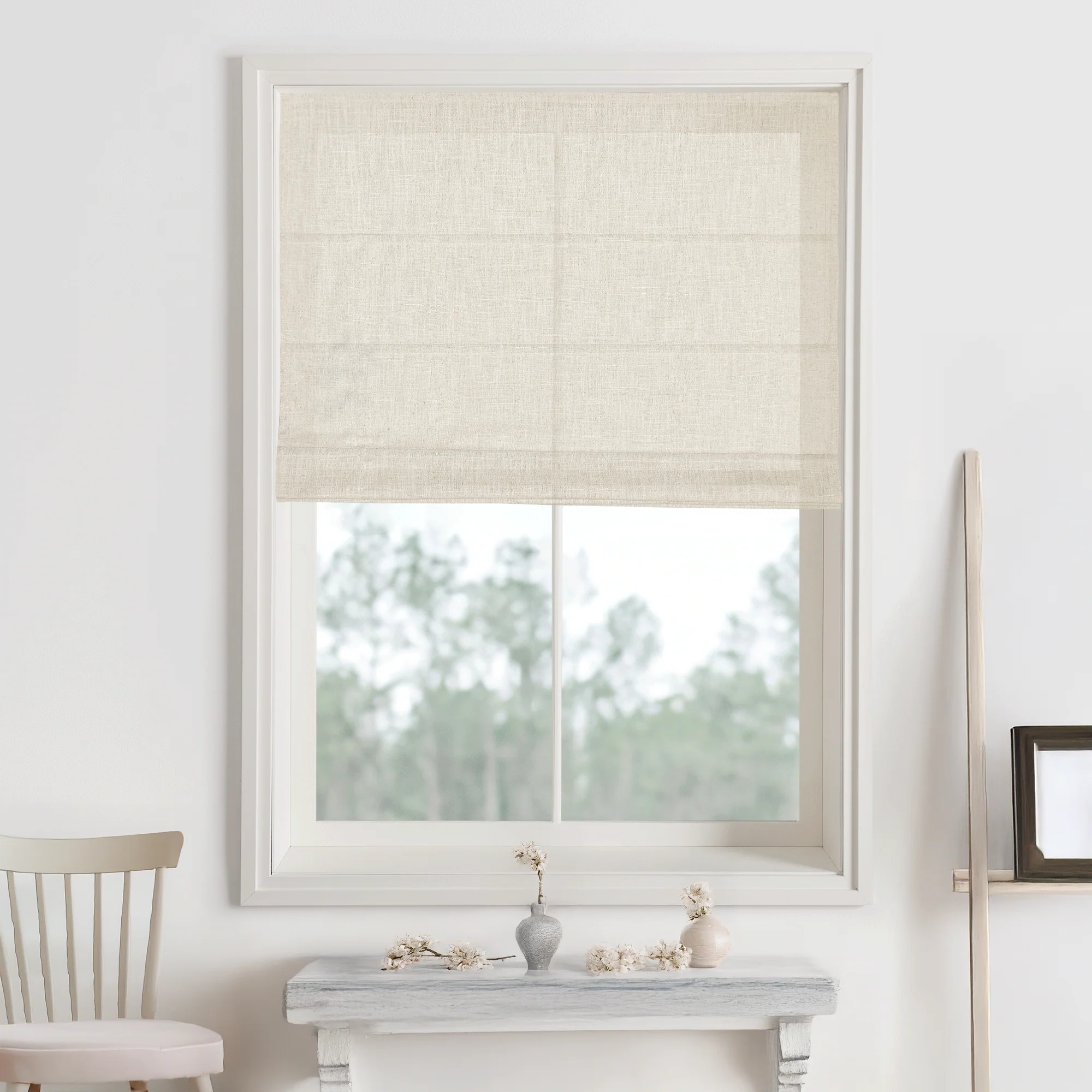 Lily Linen Roman Shades & Blinds | Plain Fold - Image 11