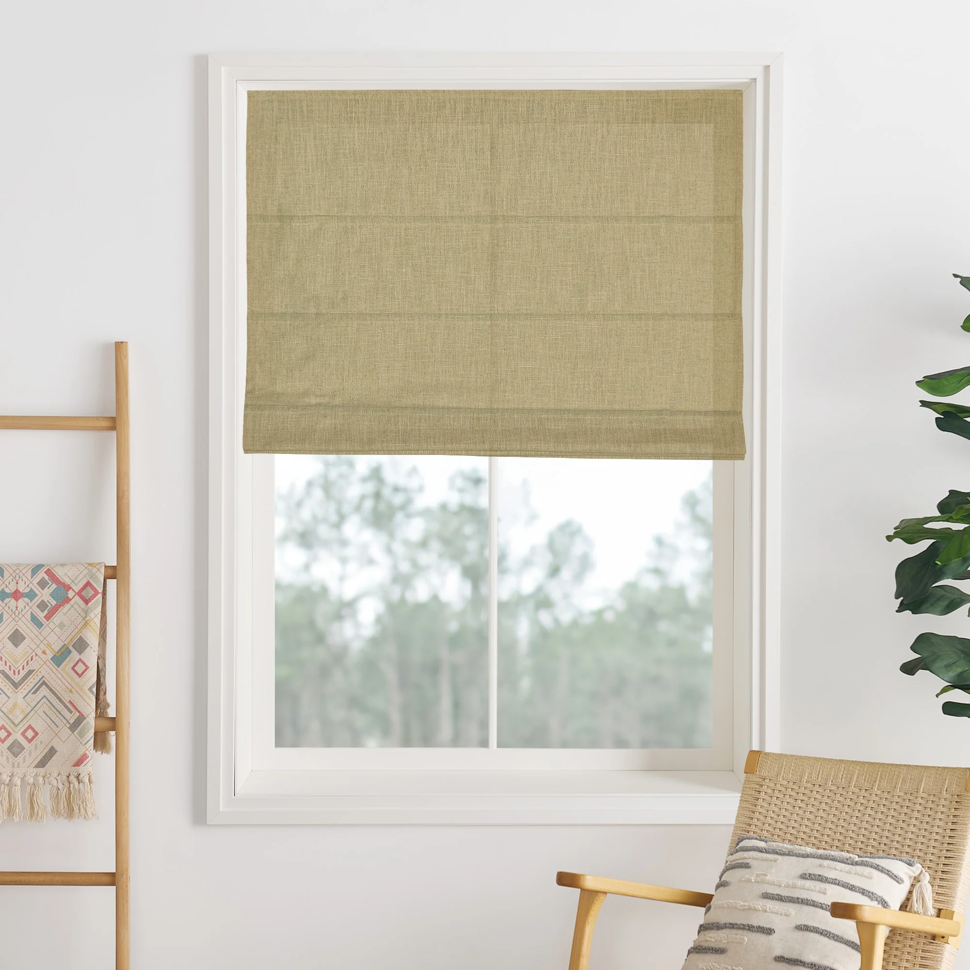 Lily Linen Roman Shades & Blinds | Plain Fold - Image 12
