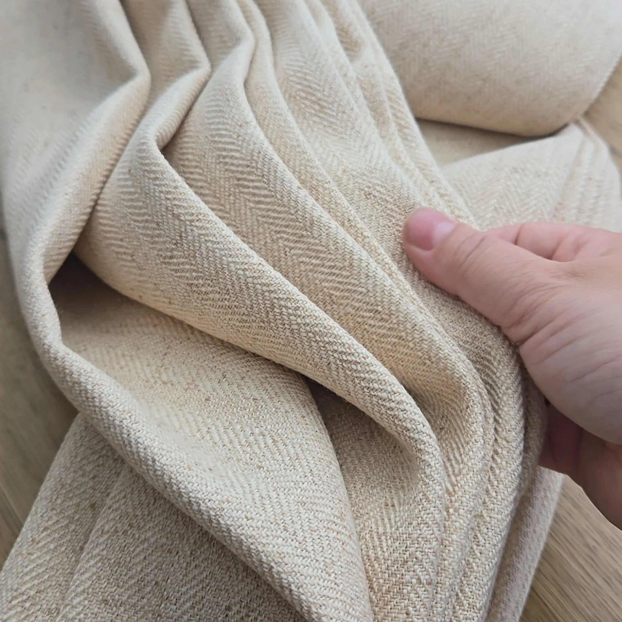 Liz Linen Herringbone Blackout Curtains & Drapes - Image 3