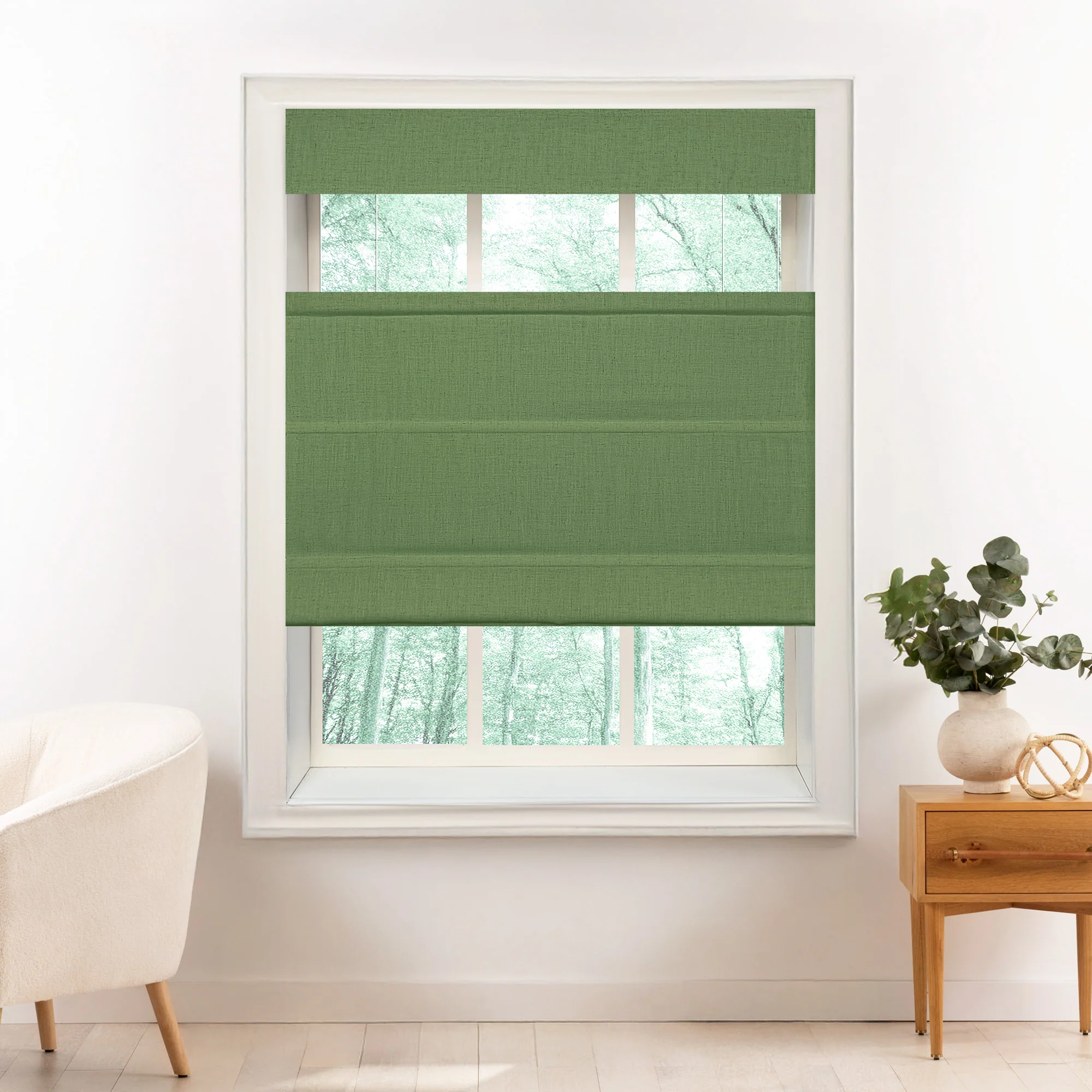 Liz Linen Herringbone Roman Shades & Blinds | Top Down Bottom Up - Image 10