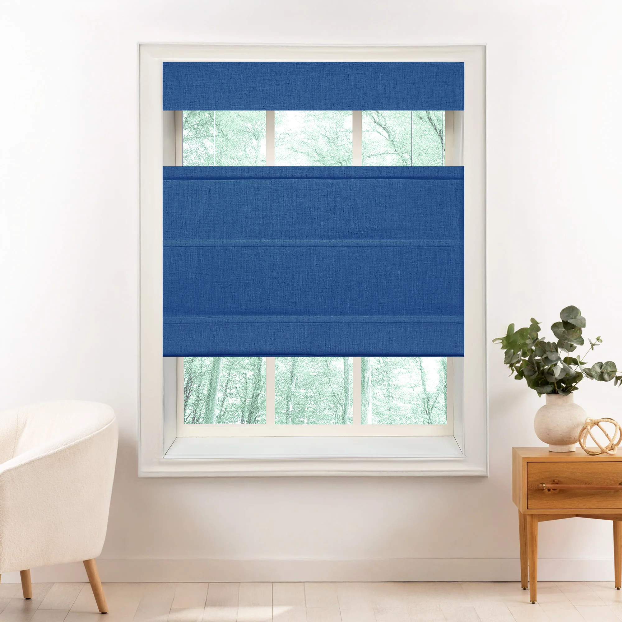 Liz Linen Herringbone Roman Shades & Blinds | Top Down Bottom Up - Image 11