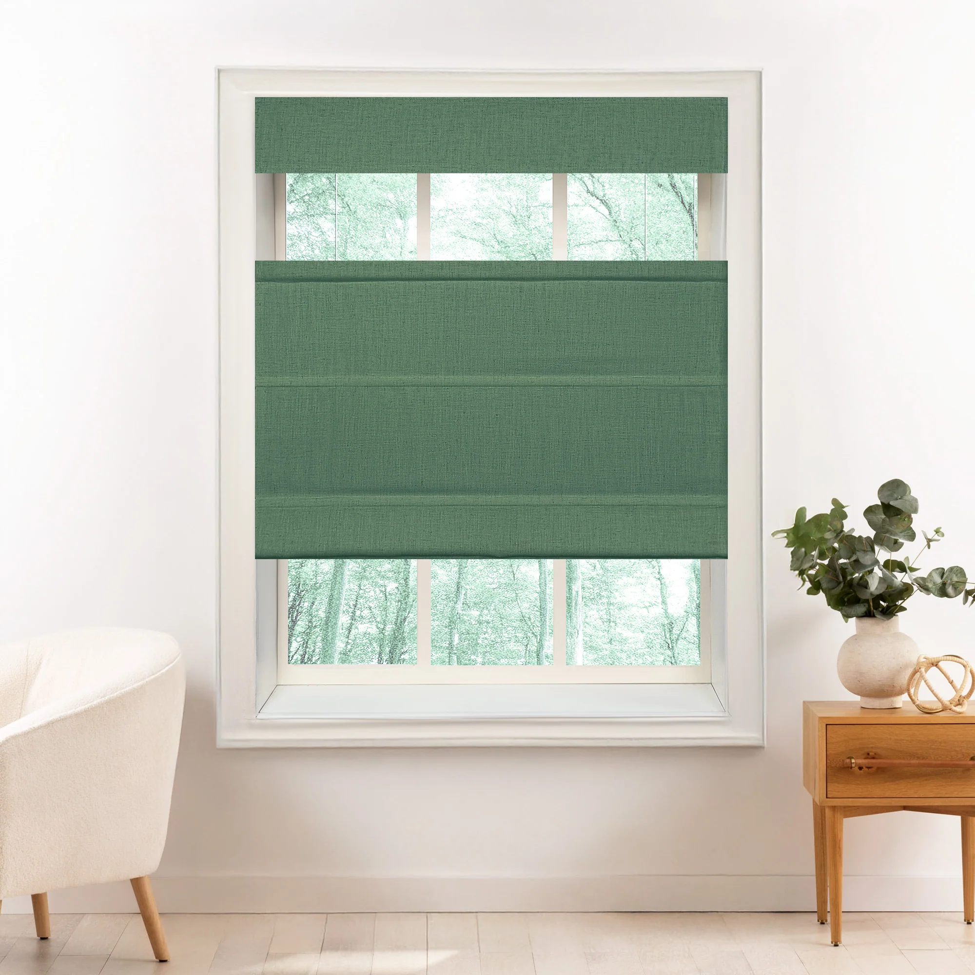 Liz Linen Herringbone Roman Shades & Blinds | Top Down Bottom Up - Image 15