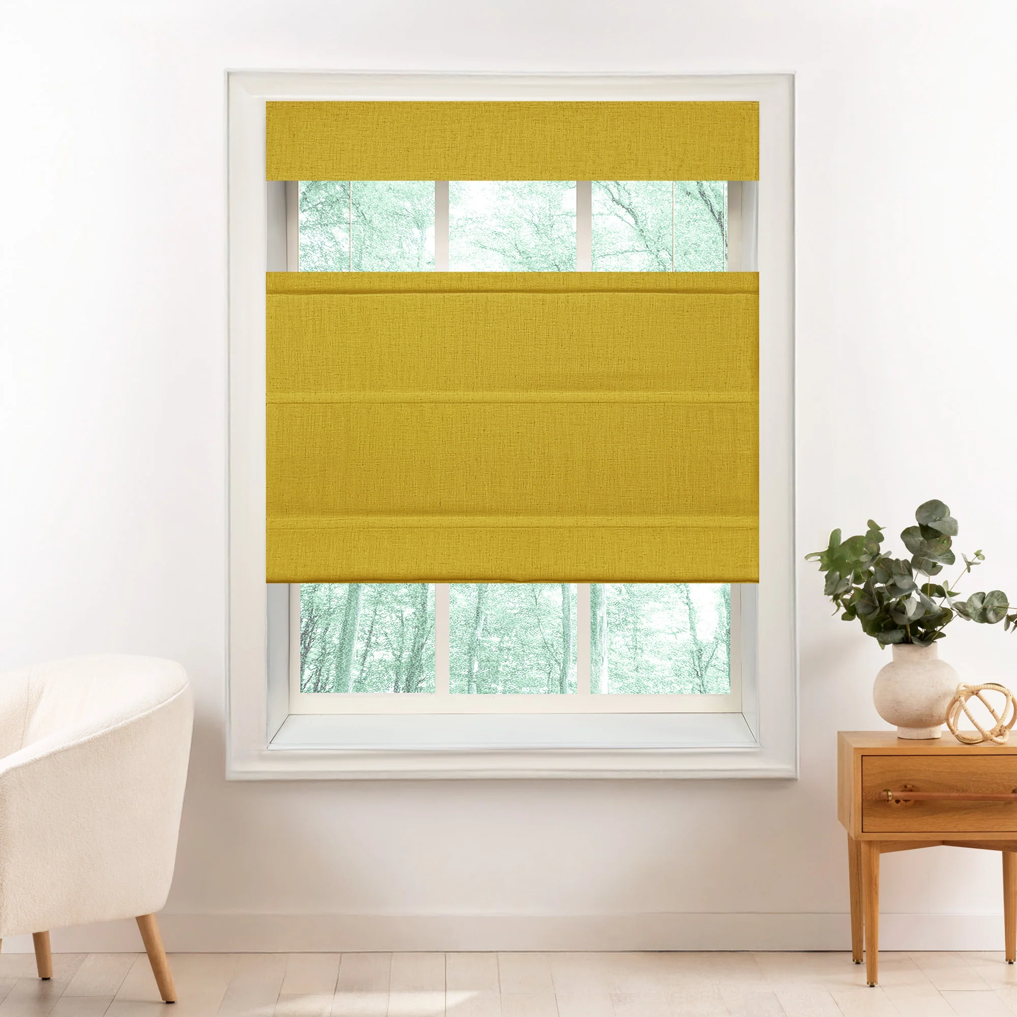Liz Linen Herringbone Roman Shades & Blinds | Top Down Bottom Up - Image 17